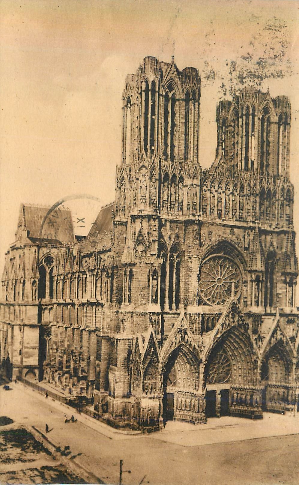 CPA Reims sa cathedrale 23 la facade