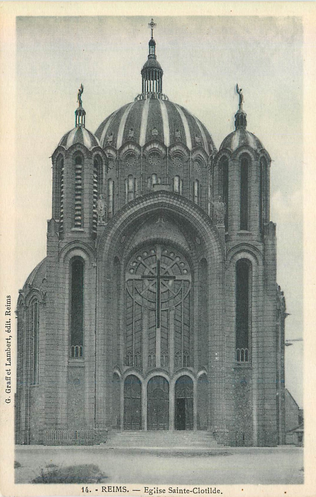 CPA 14 reims eglise sainte clotilde