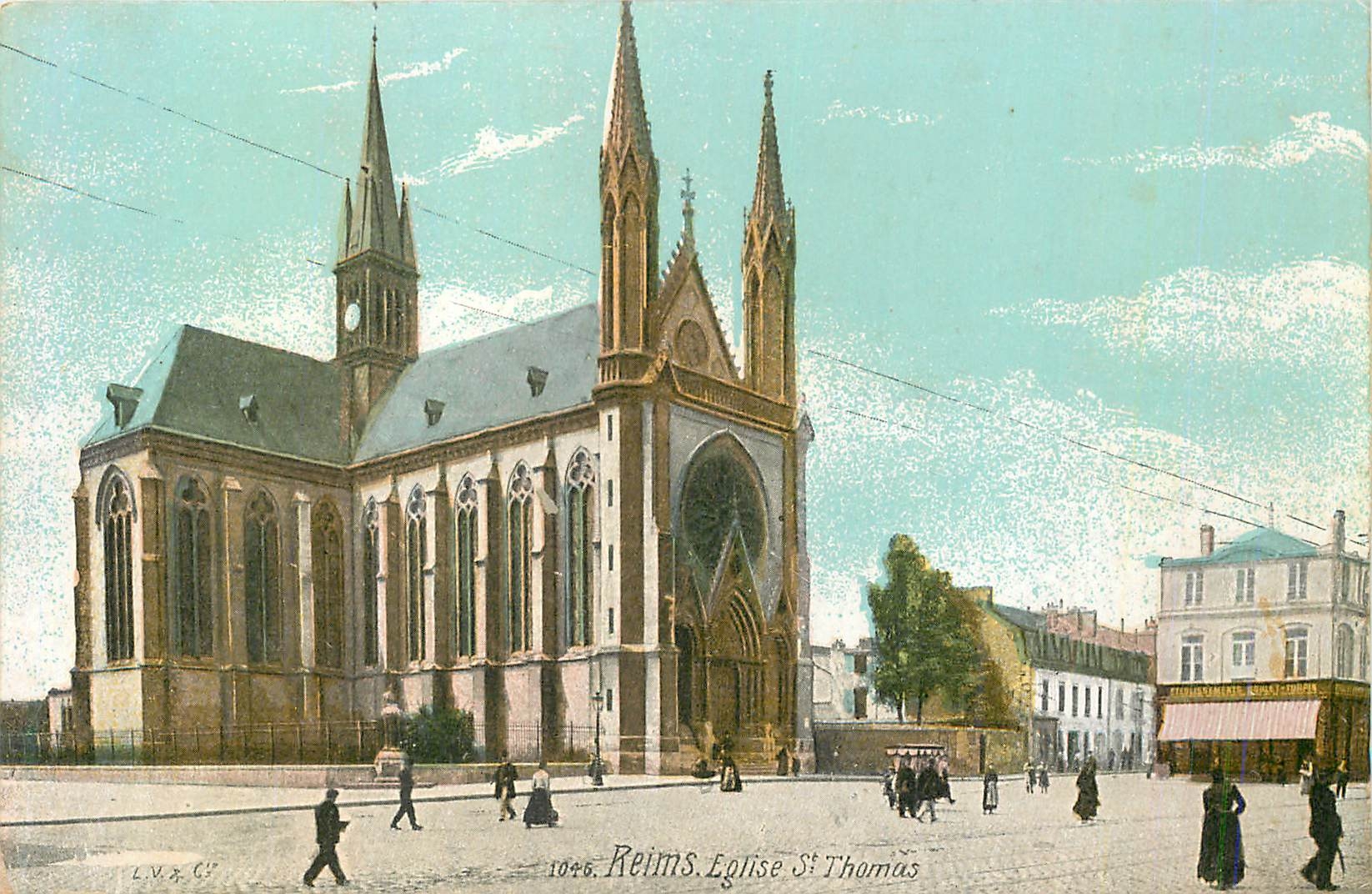 CPA 1046 reims eglise st thomas