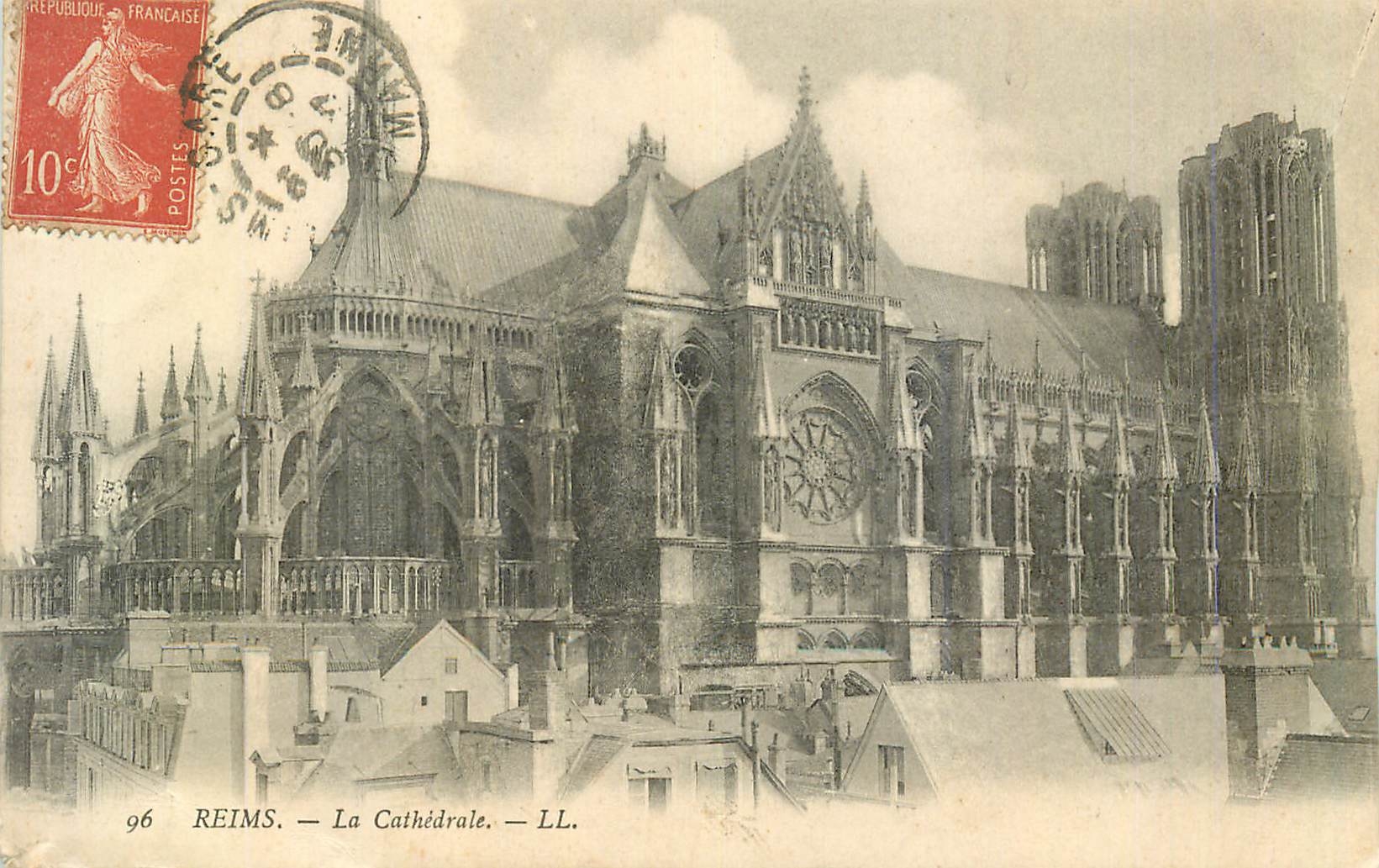 CPA 96 reims la cathedrale