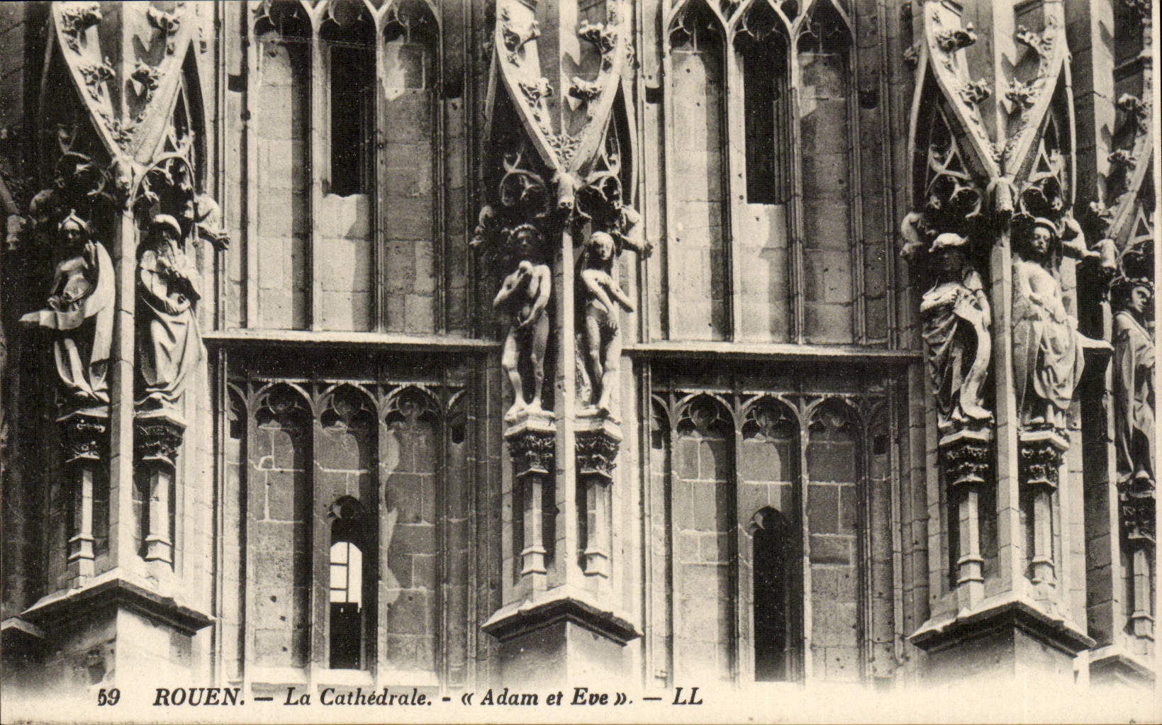 Rouen CPA the cathedral Adam and Eve
