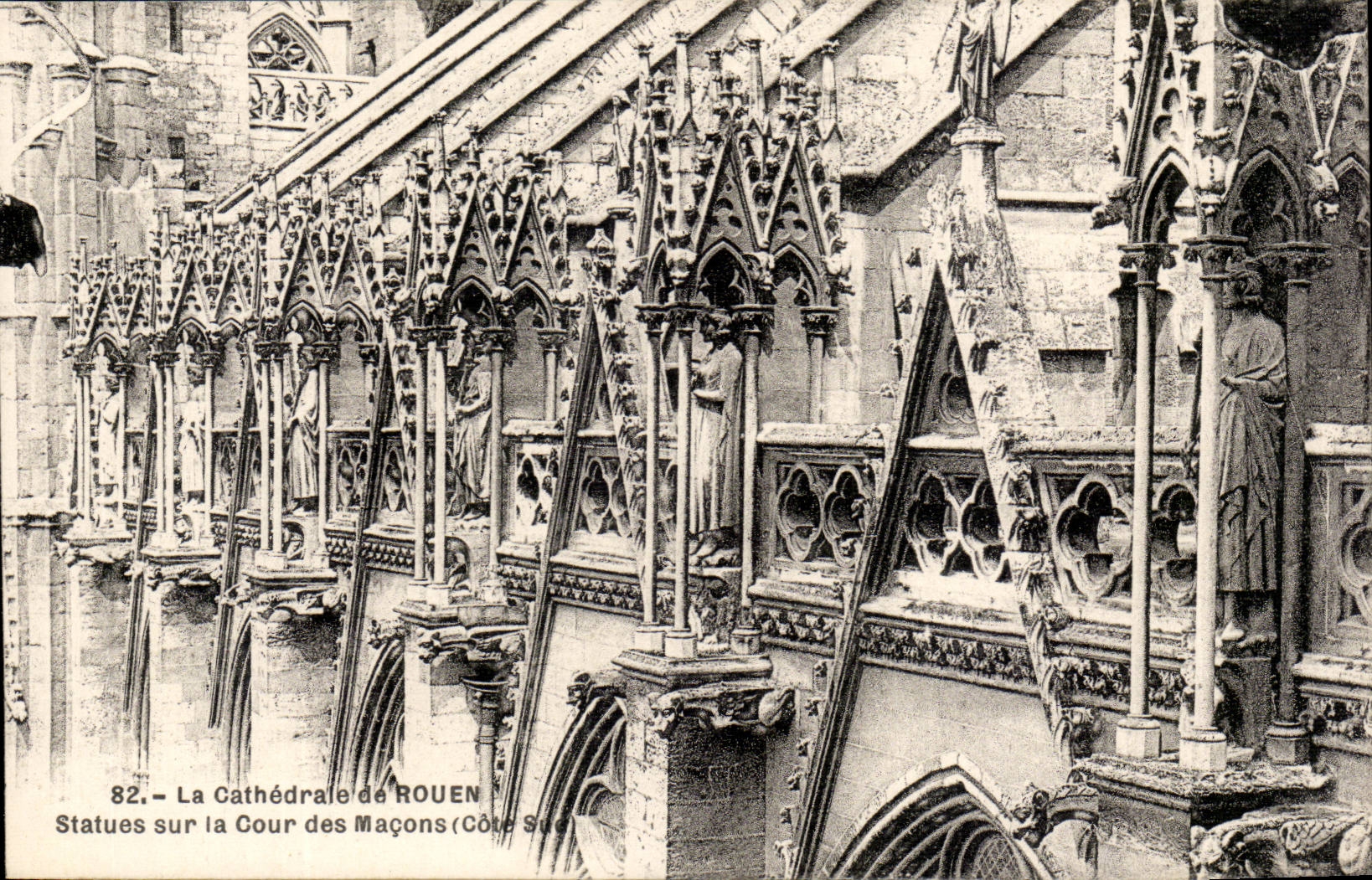 CPA Cathedral of Rouen Statues on the court of the Masons
