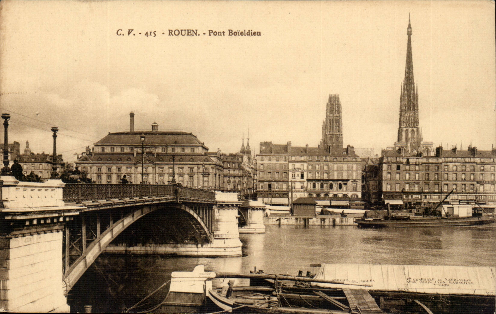 CPA Rouen Boieldieu Bridge