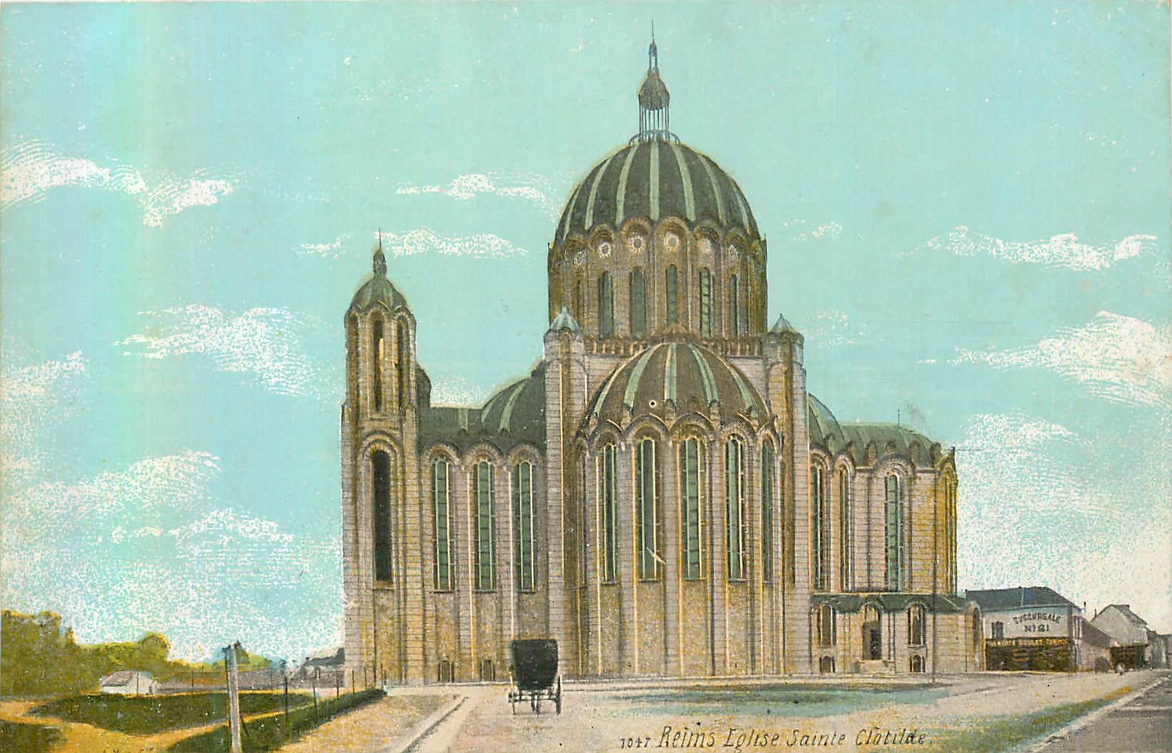 CPA Reims L'eglise Sainte Clotilde