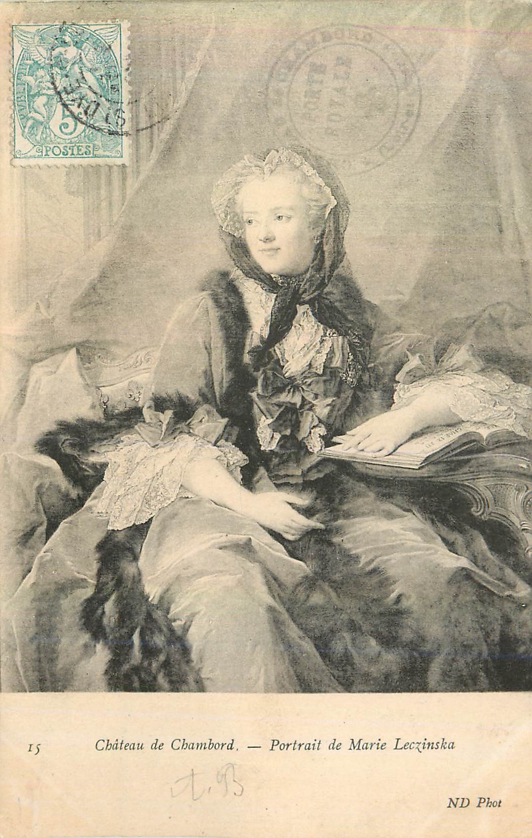 CPA Chateau de Chambord Portrait de Marie Leczinska