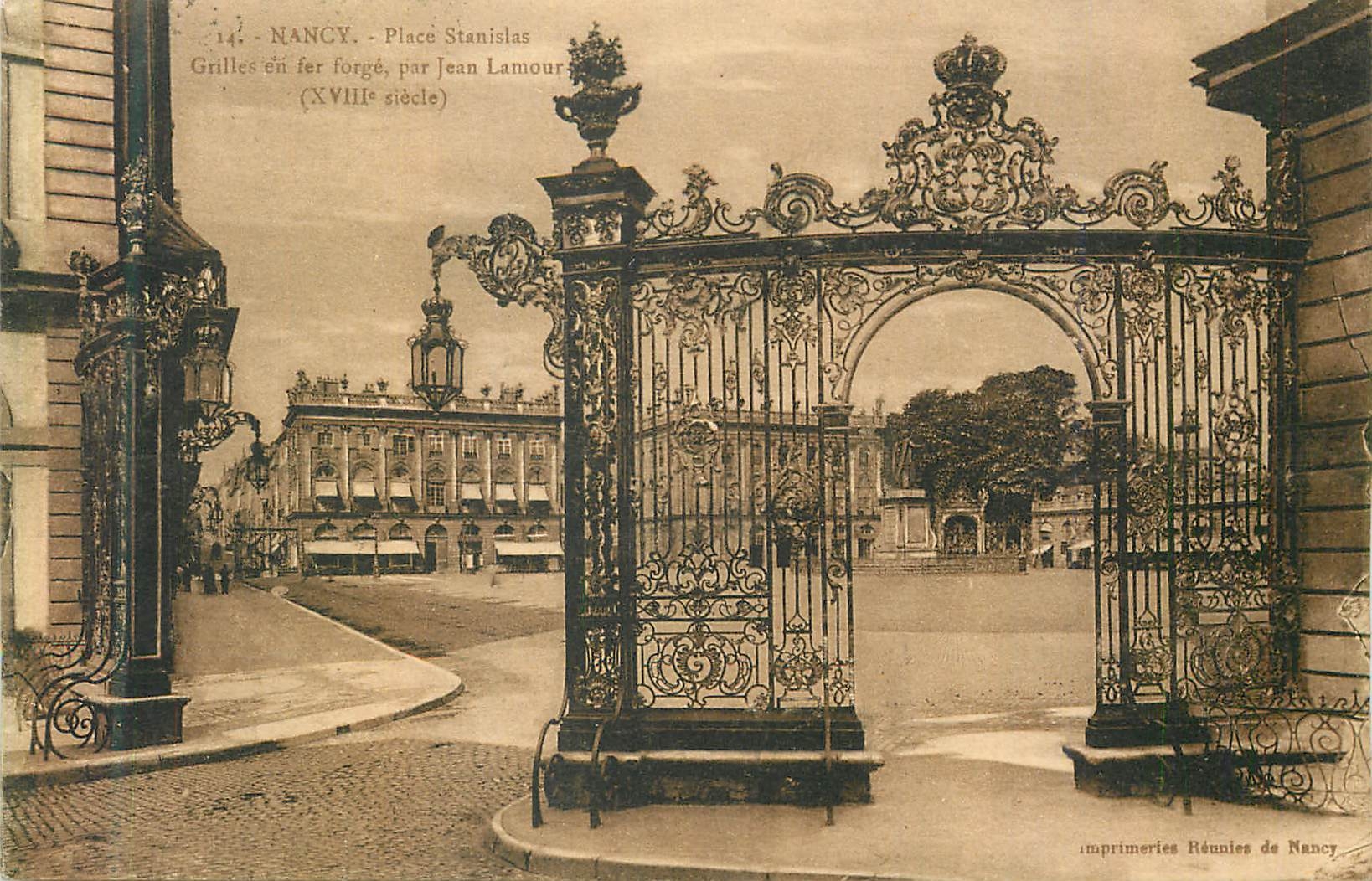CPA Nancy Place Stanislas Grilles en Fer Forge par Jean Lamour