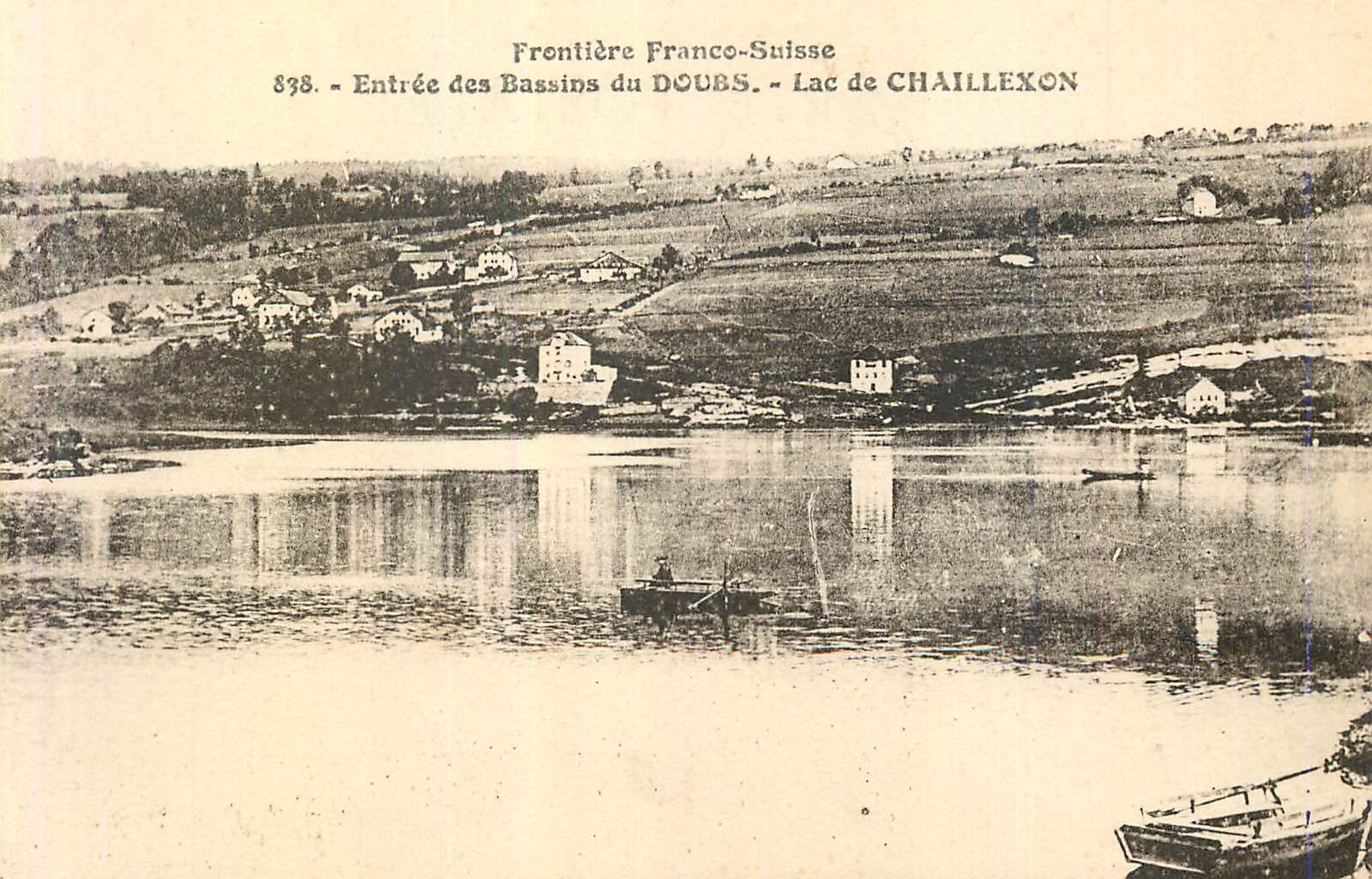 CPA Lac de Chaillexon Entree des Bassins du Doubs Frontiere Franco Suisse