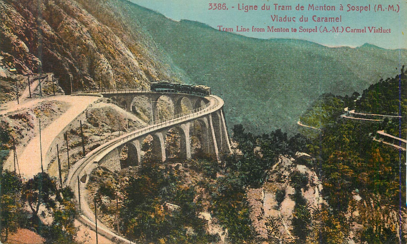 CPA Ligne du Tram de Menton a Sospel (A M) Viaduc du Caramel