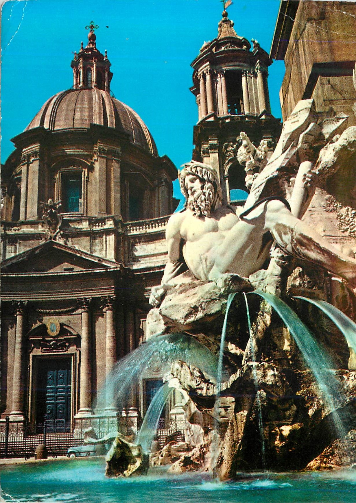 CPM Roma Place Navona Fontaine de Bernini