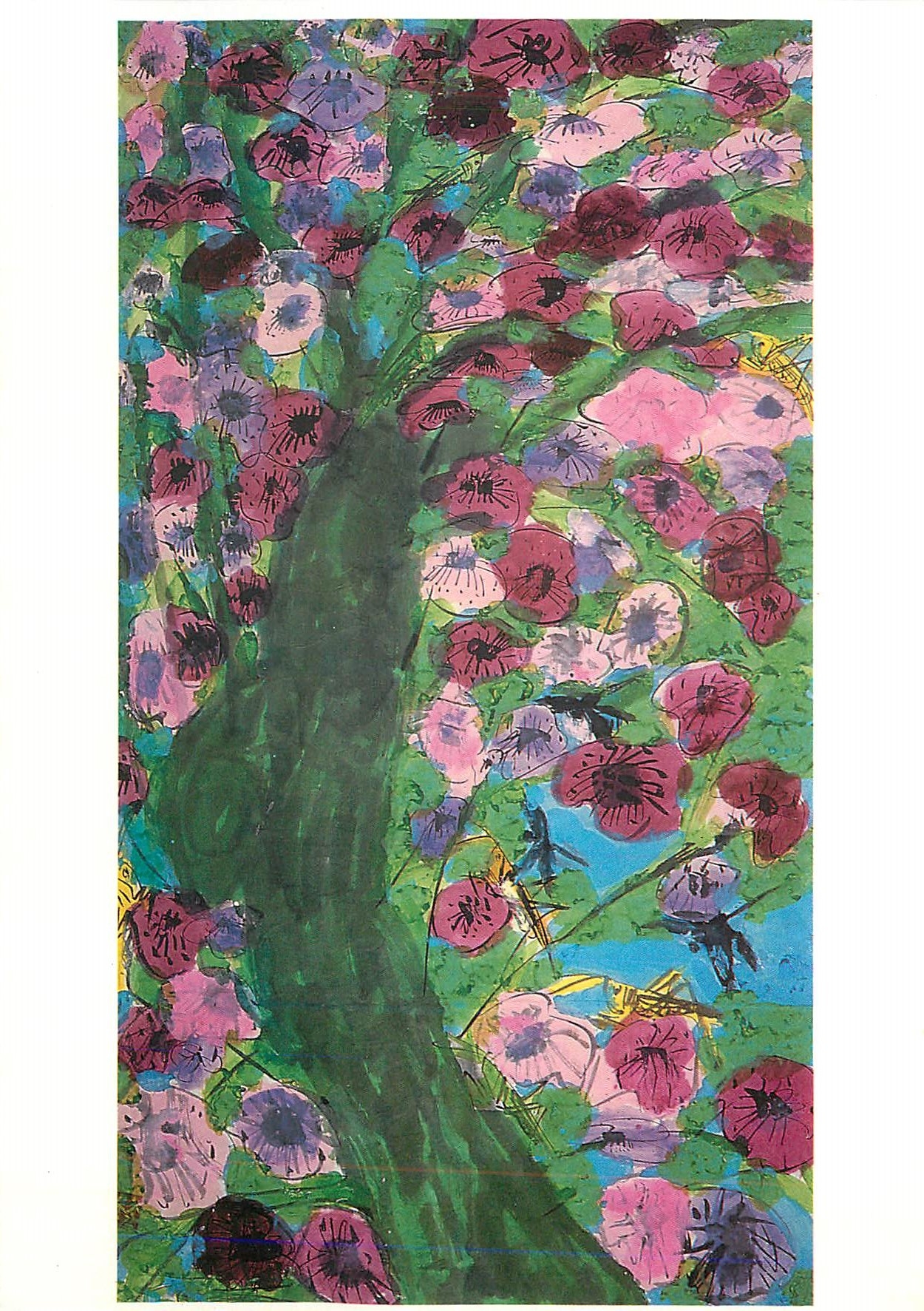 CPA Collection Jesse Ting New York City Walasse Ting 1986 Thosand years Old Hibiscus