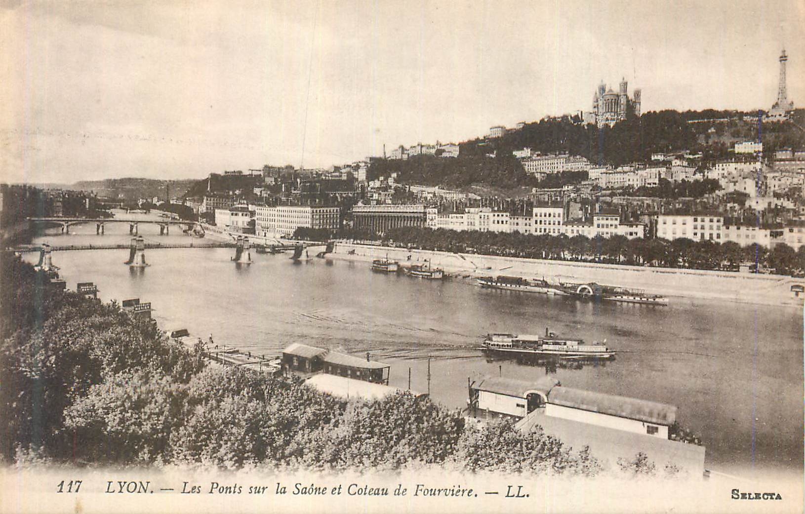 CPA Lyon Les Ponts sur la Saone et Coteau de Fourviere