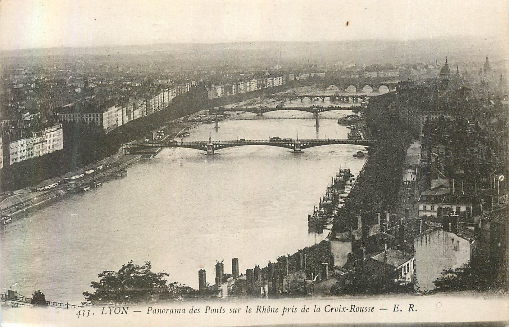 CPA Lyon Panorama des Ponts sur le Rhone Pris de la Croix Rousse
