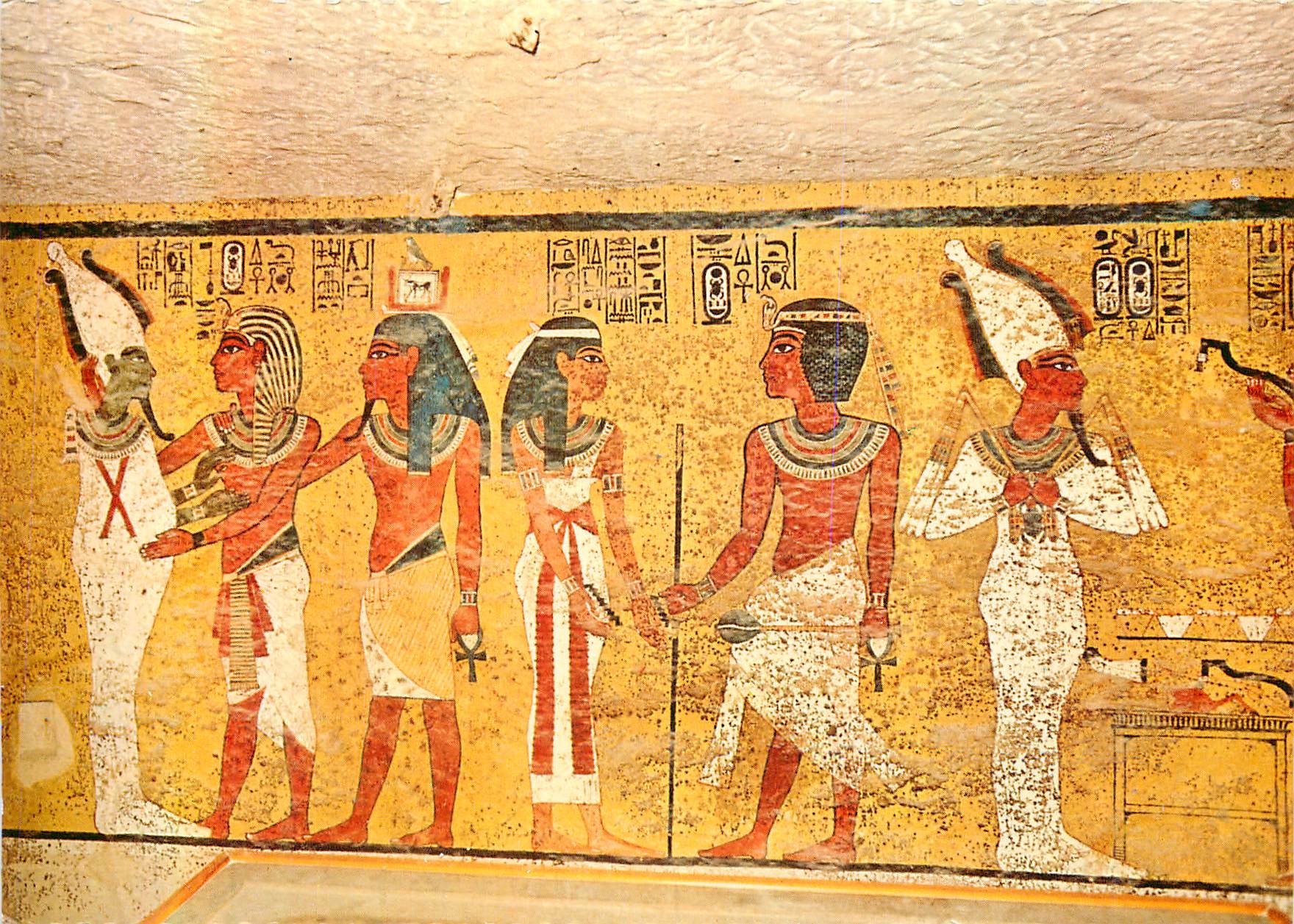 CPM Thebes Vallee des Rois Peintures dans le Tombeau de Tut Ankh Amon