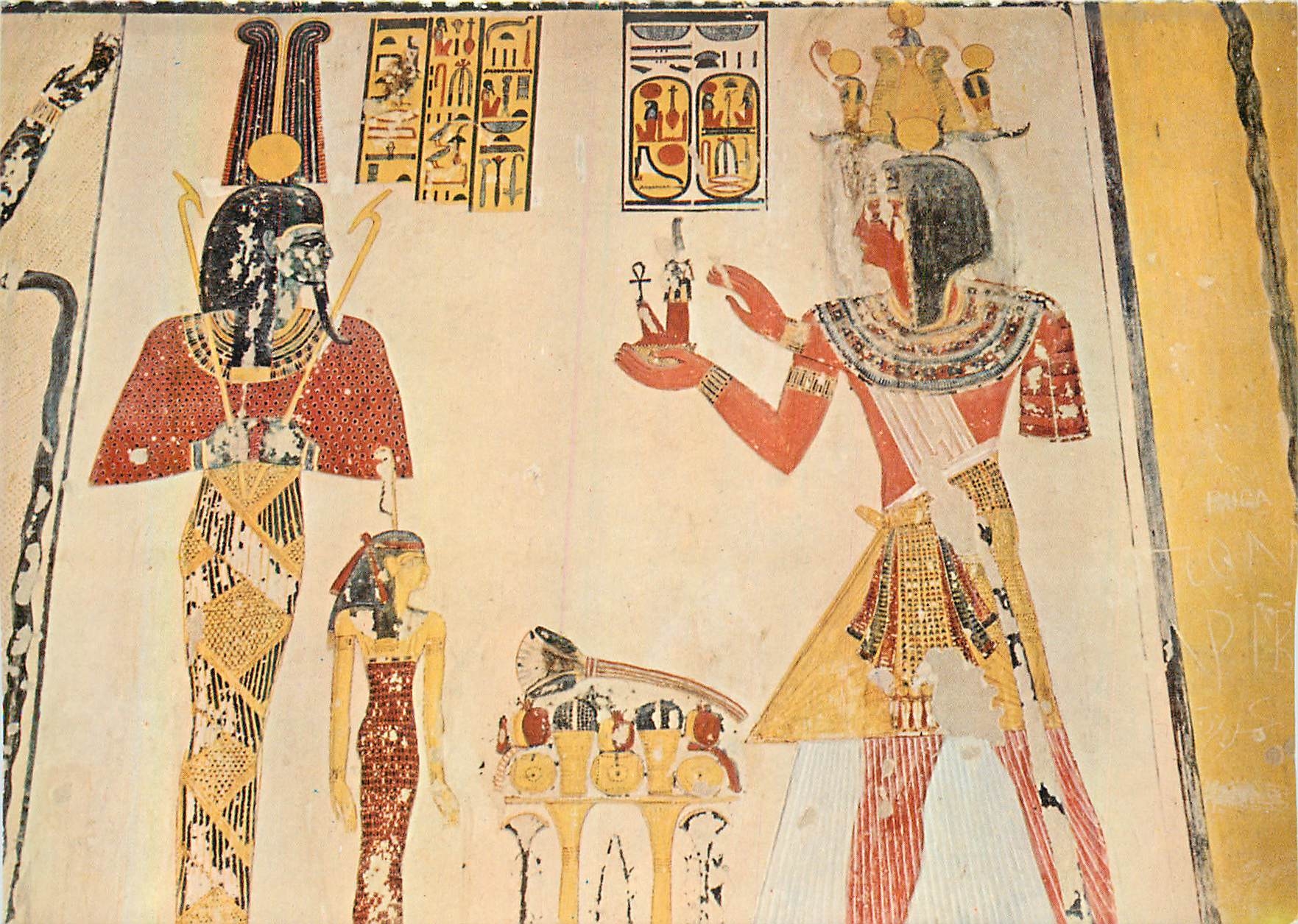 CPM Thebes Vallee des Rois Peintures dans le Tombeau de Ramses IX