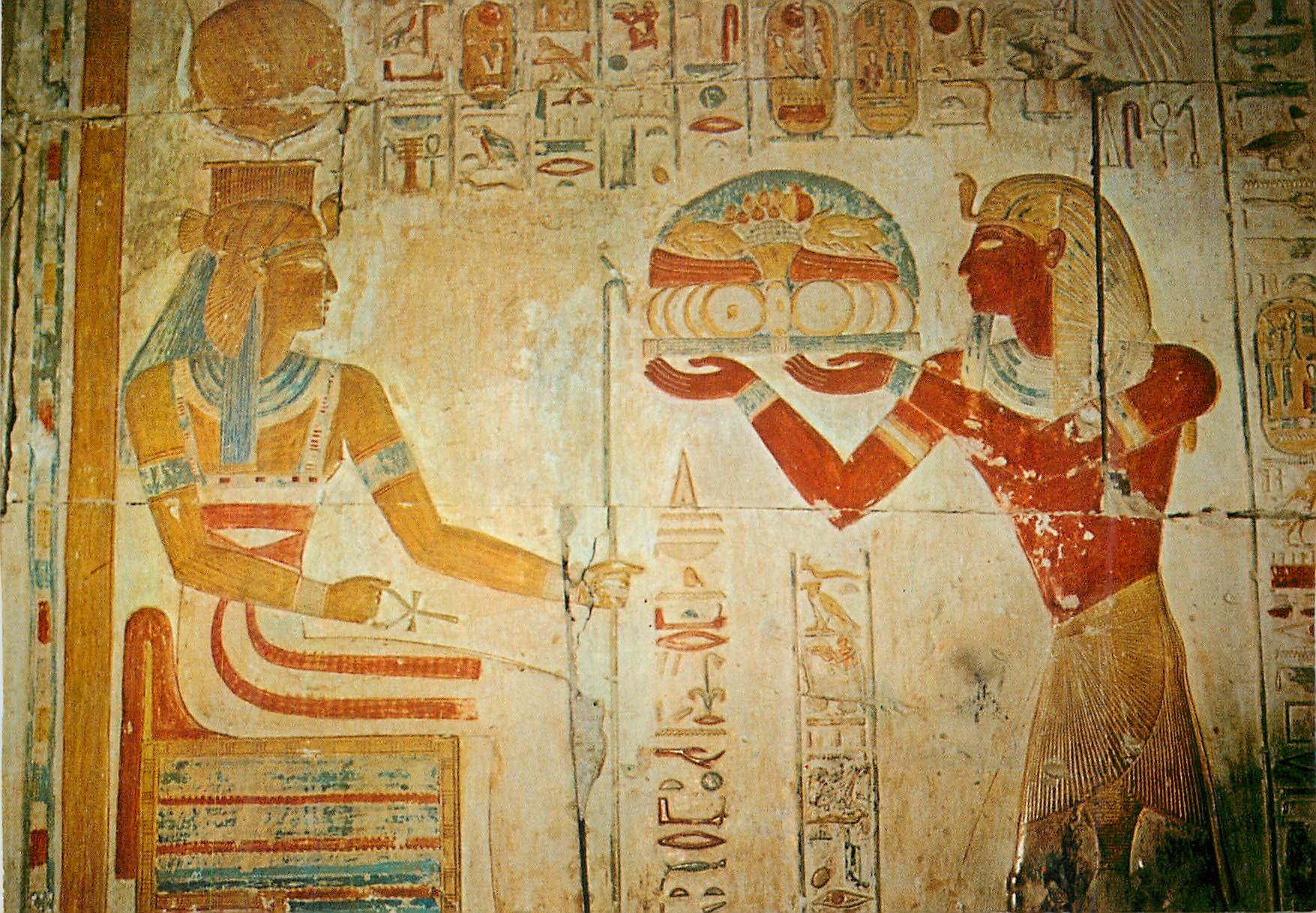 CPM Abydos Temple de Sethi I Le Roi Sethi I Faisant des Offrands au Dieu Hator