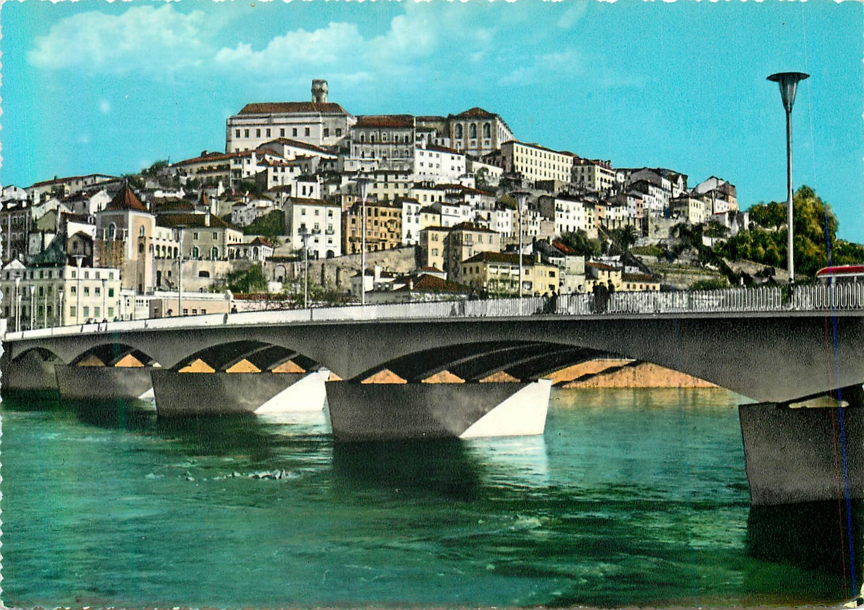 CPM Coimbra Vue Partielle et Pont sur le Fleuve Mondego