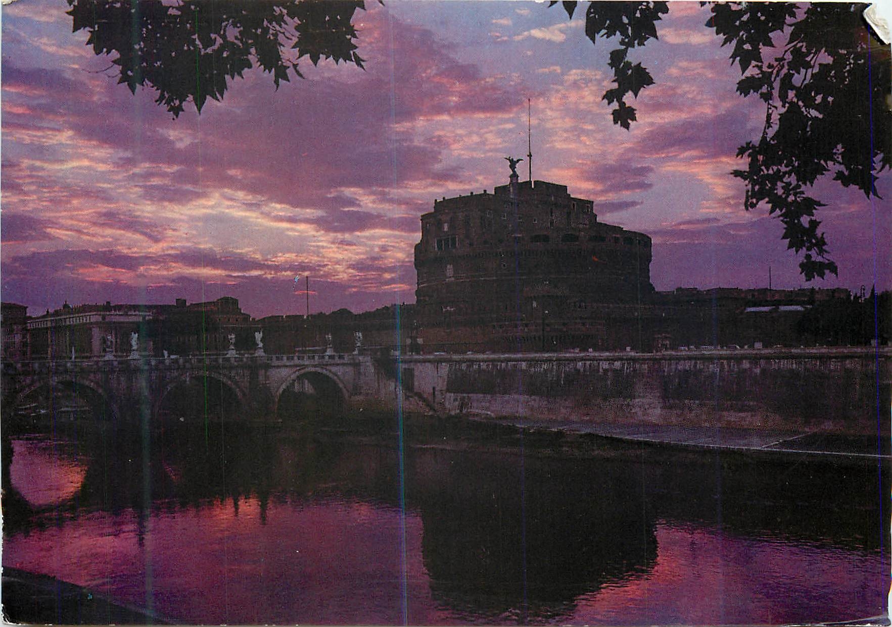 CPM Roma Chateau St Ange Coucher du Soleil