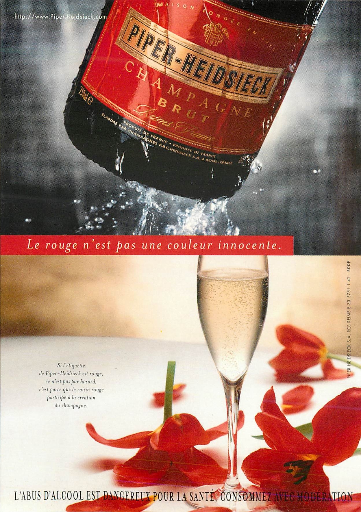 CPM Le Rouge n'est pas une Couleur Innocente L'Abus d'Alcool est Dangereux pour la Sante Consommez avec Moderation Piper