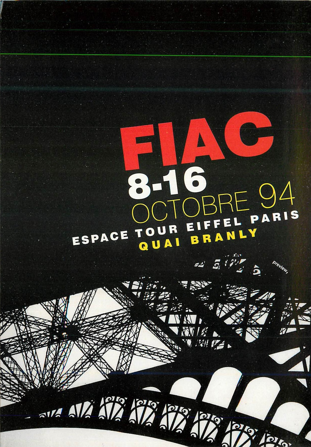 CPM Fiac Octobre 94 Espace Tour Eiffel Paris Quai Branly