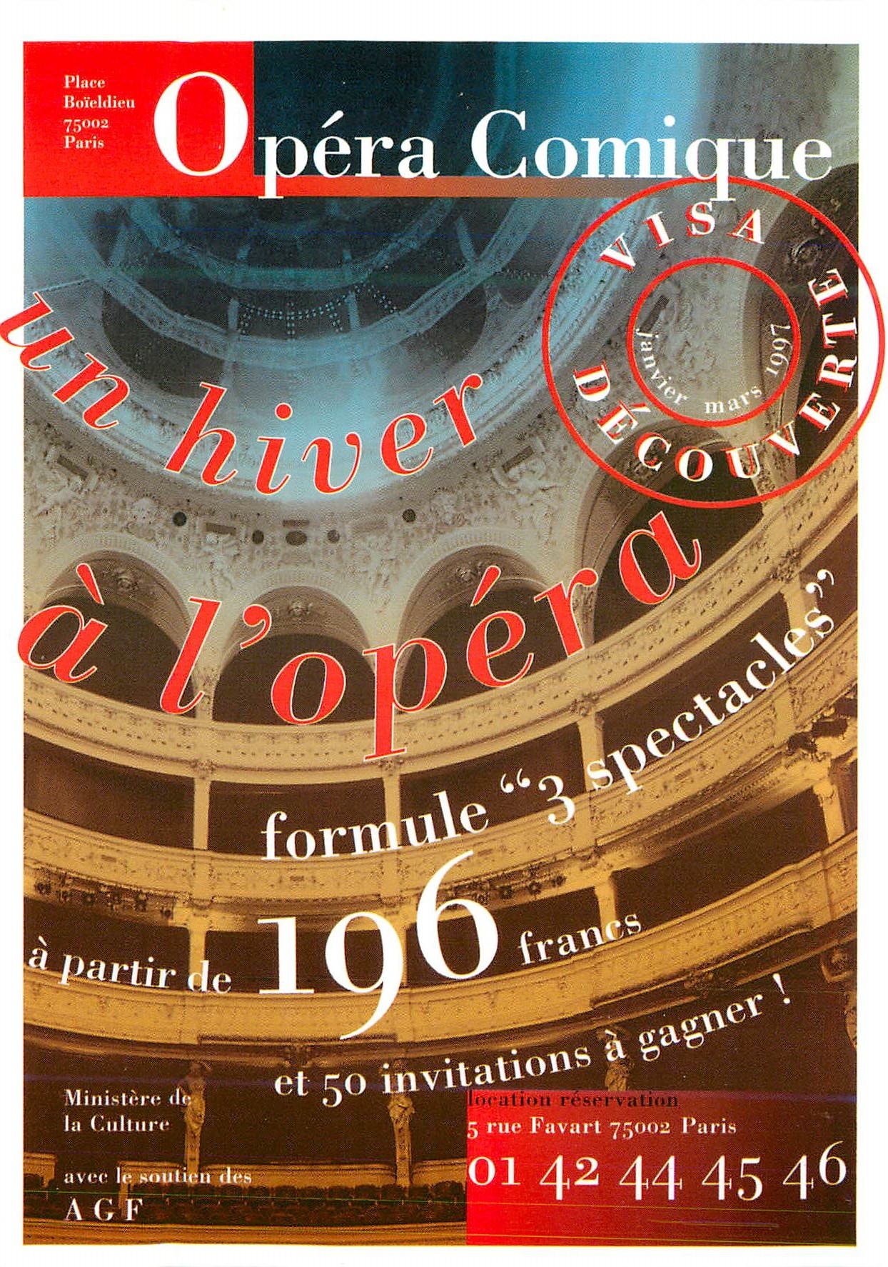 CPM Opera Comique Un Hiver a l'Opera Formule 3 Spectacles Rue Favart Paris