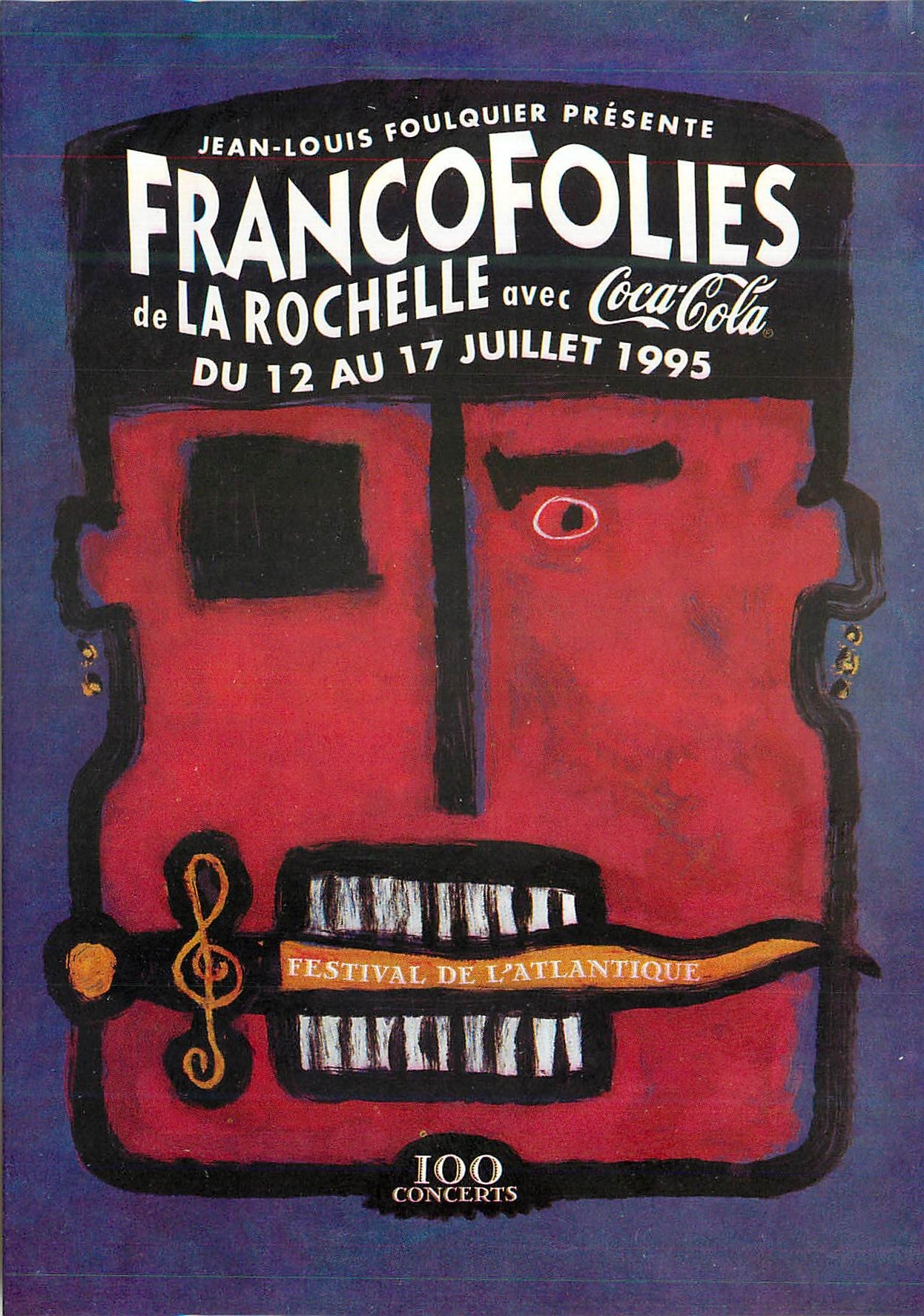 CPM Francofolies de la Rochelle avec CocaCola du 12 au 17 Juillet 1995 6 Jours de Fete 100 Concerts Coca Cola Coca-Cola