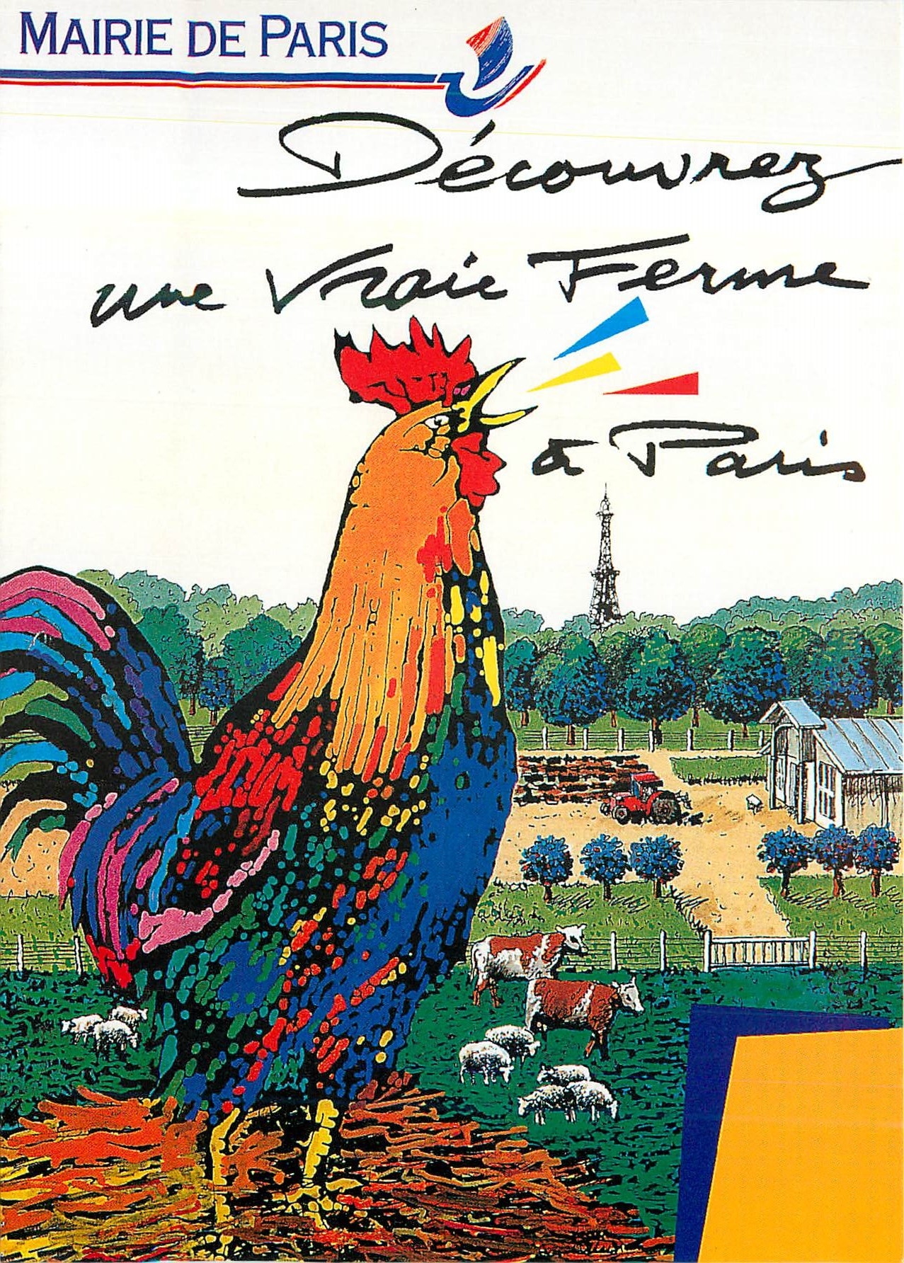 CPM Mairie de Paris Decouvrez une Vrai Ferme a Paris  Ferme Georges Ville Coq