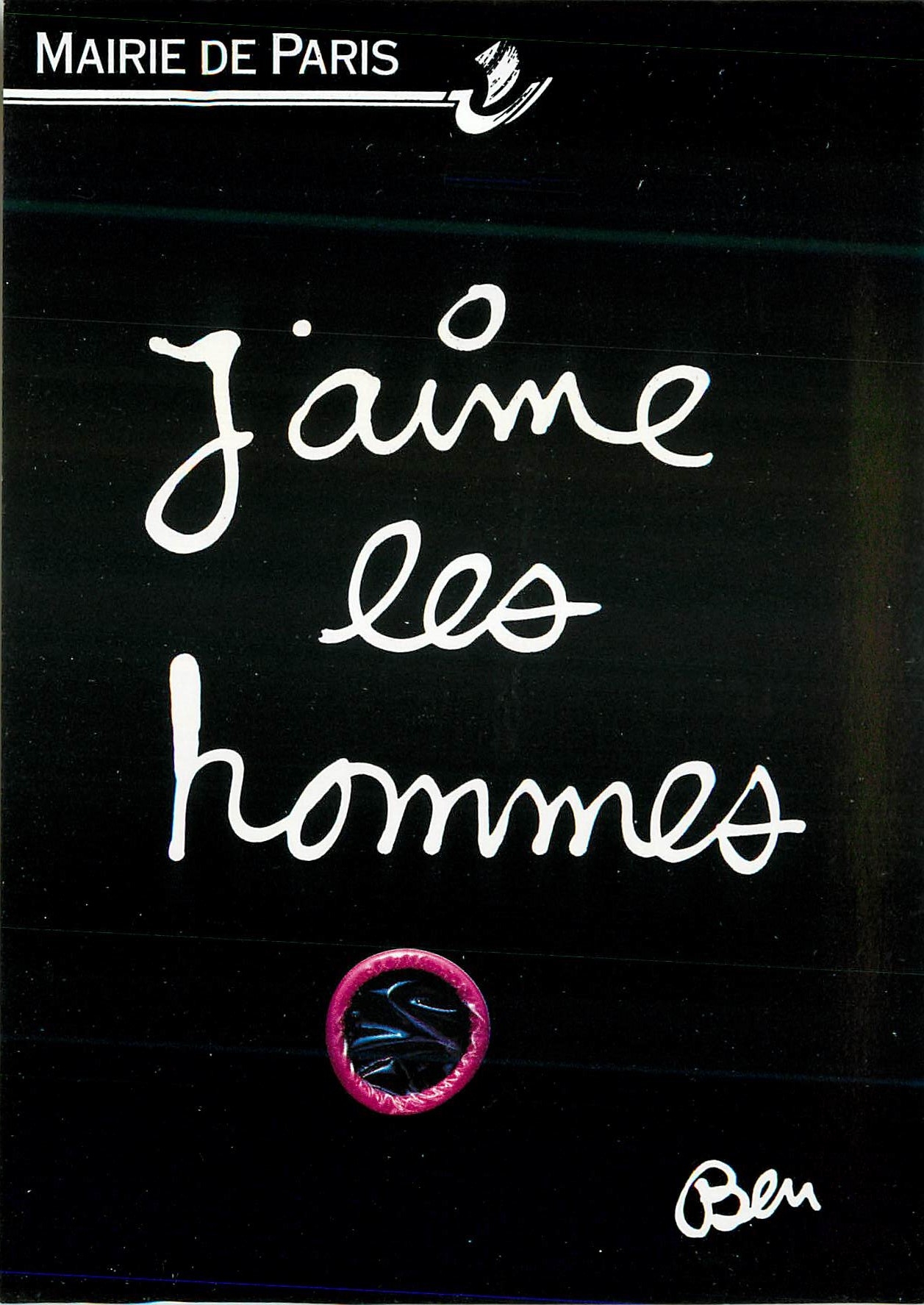 CPM Mairie de Paris J'Aime les Hommes Paris Combat le SIDA Preservatif