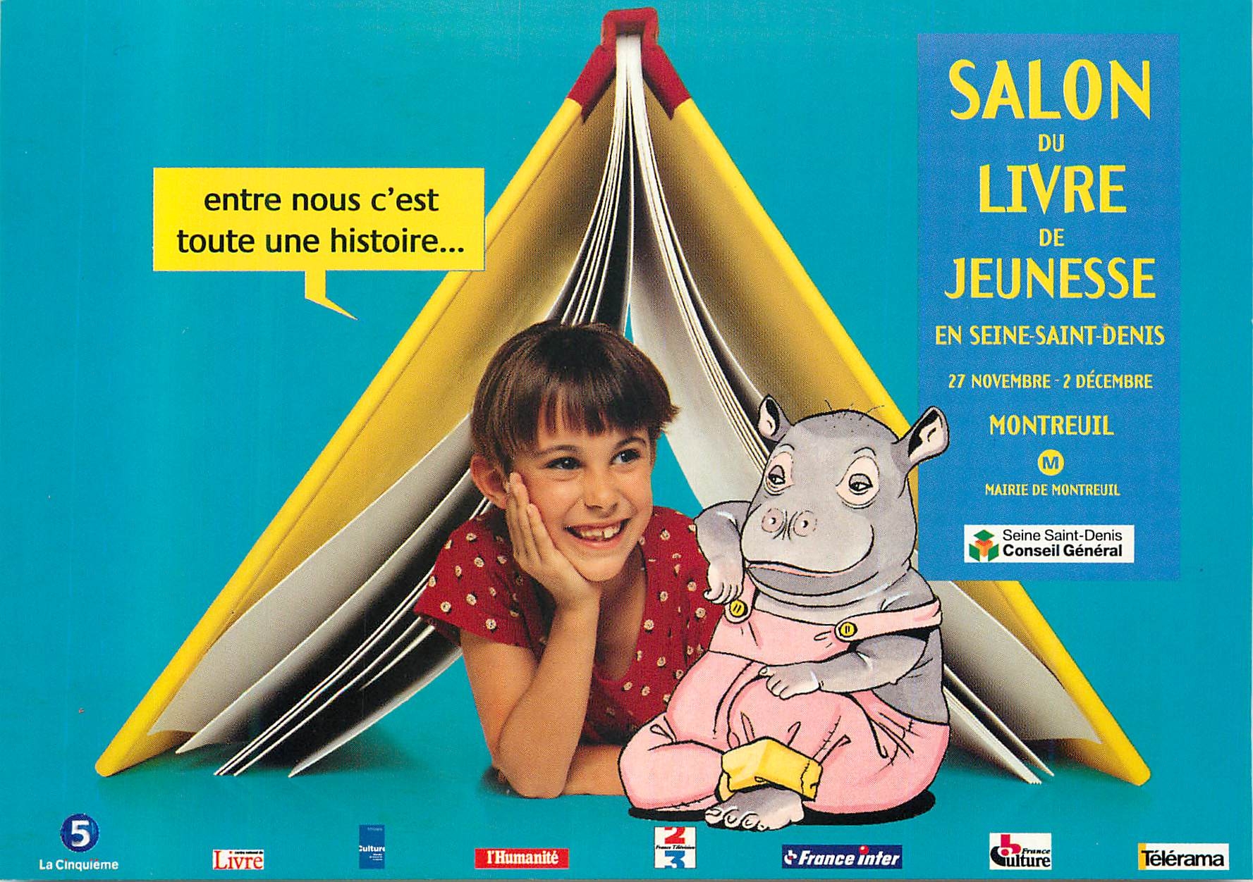 CPM Salon du Livre de Jeunesse en Seine Saint Denis Montreuil Hippopotame