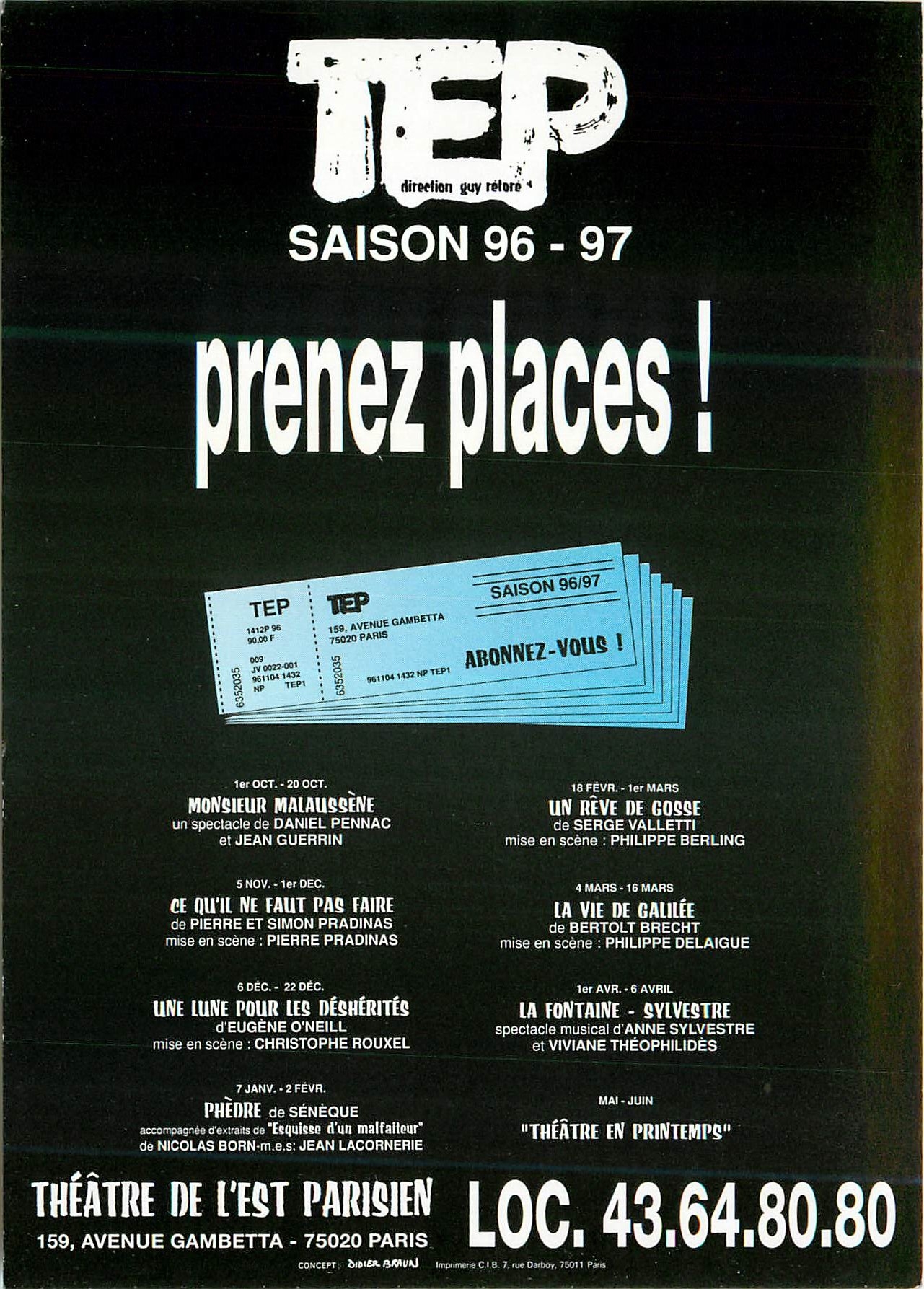 CPM Theatre de l'Est Parisien Avenue Gambetta Paris