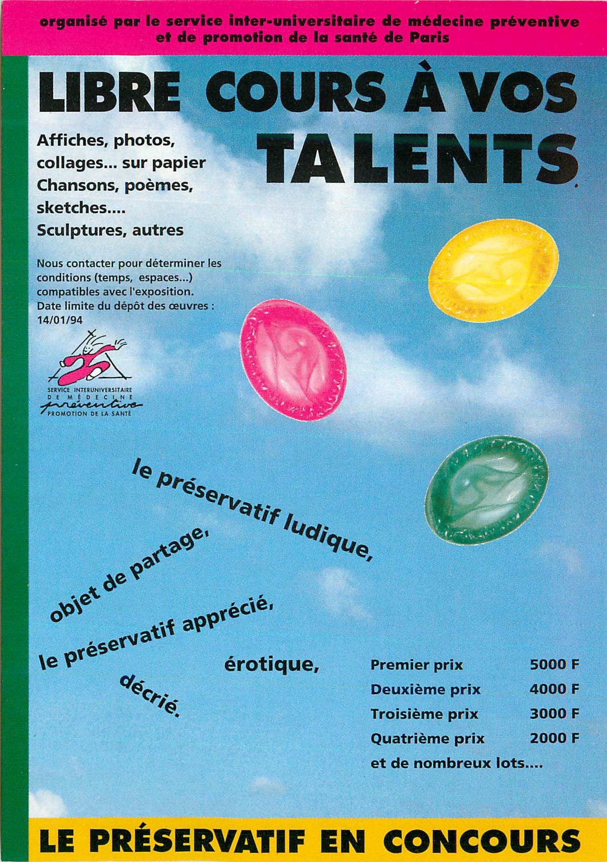 CPM Libre Cours a Vos Talents Preservatif SIDA