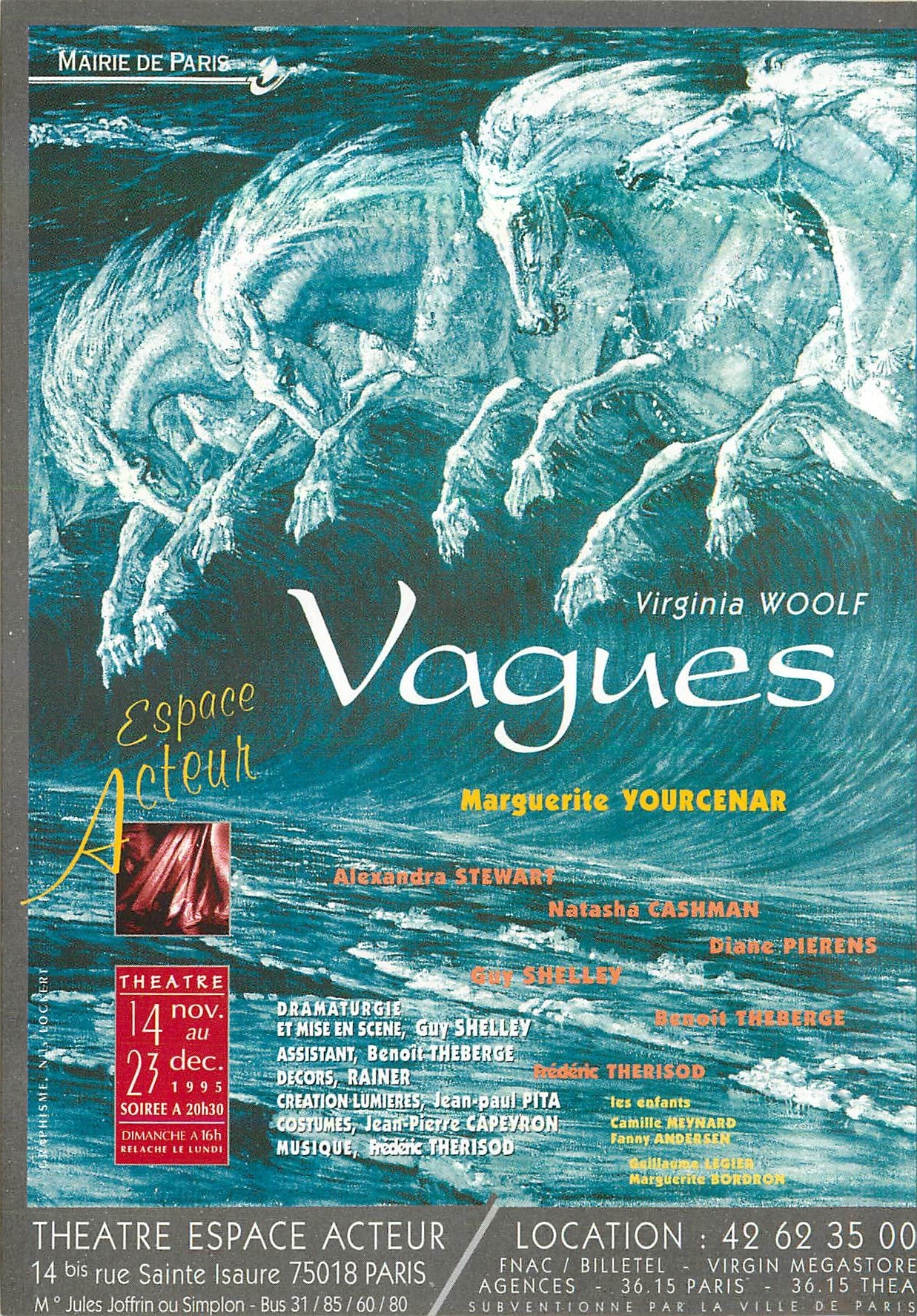 CPM Vagues ou les Iles de la Mer du Nord Virginia Woolf Marguerite Yourcenar Theatre Espace Acteur Rue Sainte Isaure Par