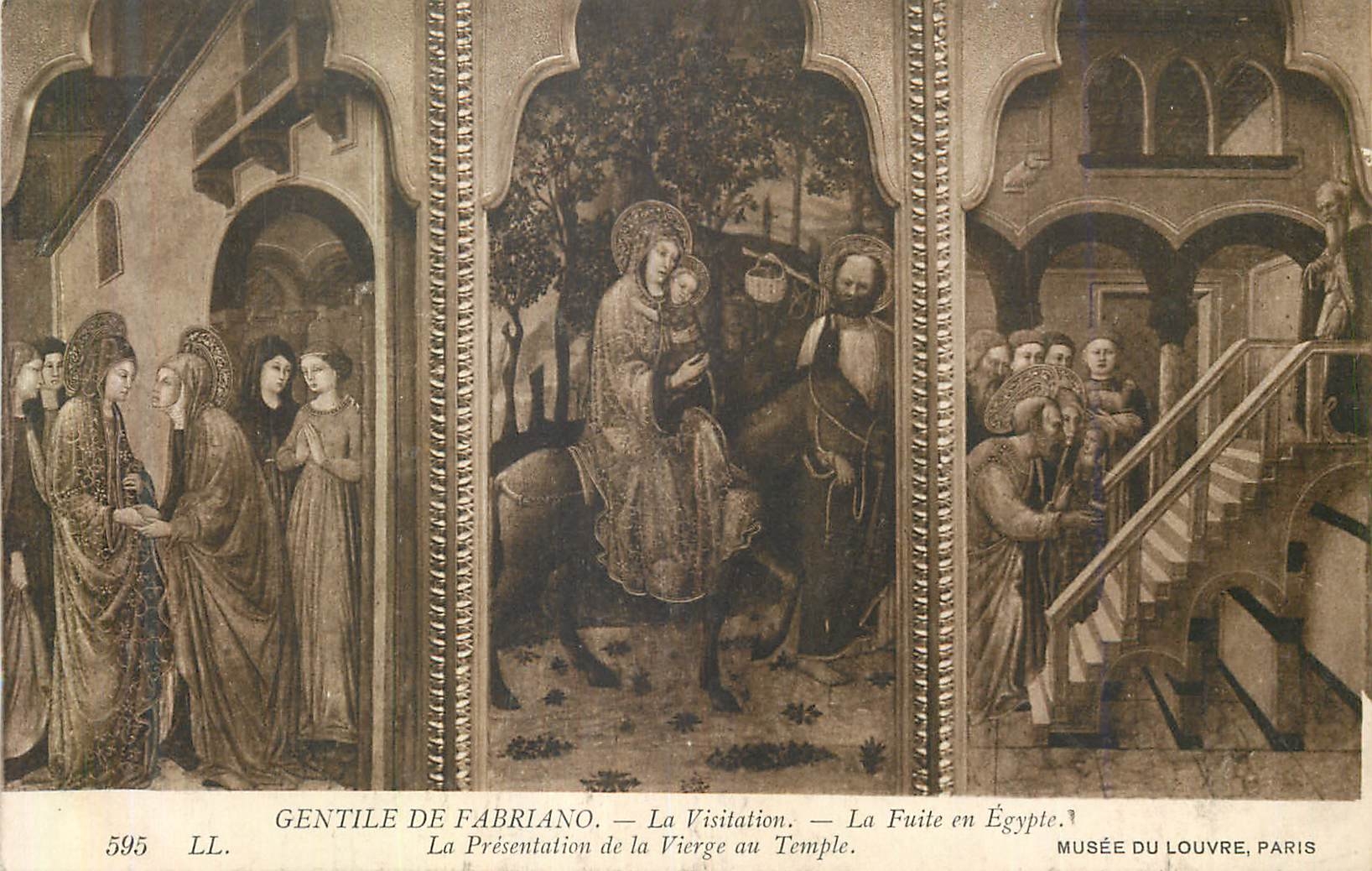 CPA Musee du Louvre Paris Gentile de Fabriano La Visitation La Fuite en Egypte