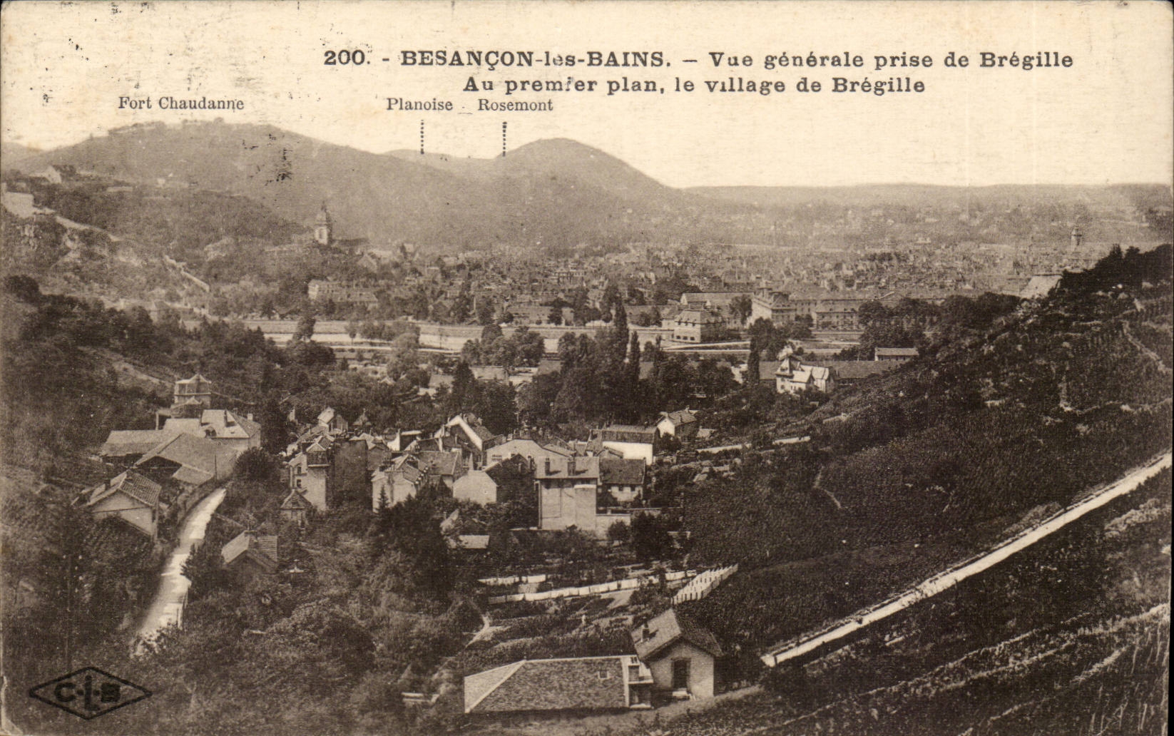 Besancon les Bains - View taken of Bregille In the foreground the village of Bregille - CPA