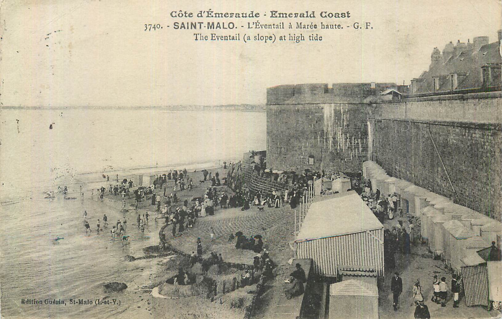 CPA Saint Malo Cote d'Emeraude L'Eventail a Maree Haute