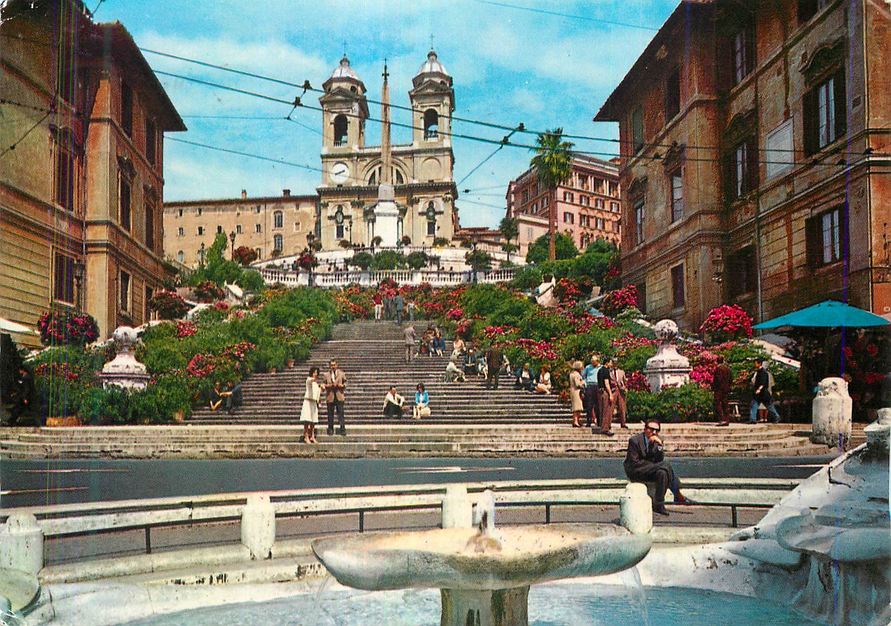 CPM Roma Pace d'Espagne et Eglise de la Trinite des Montagnes