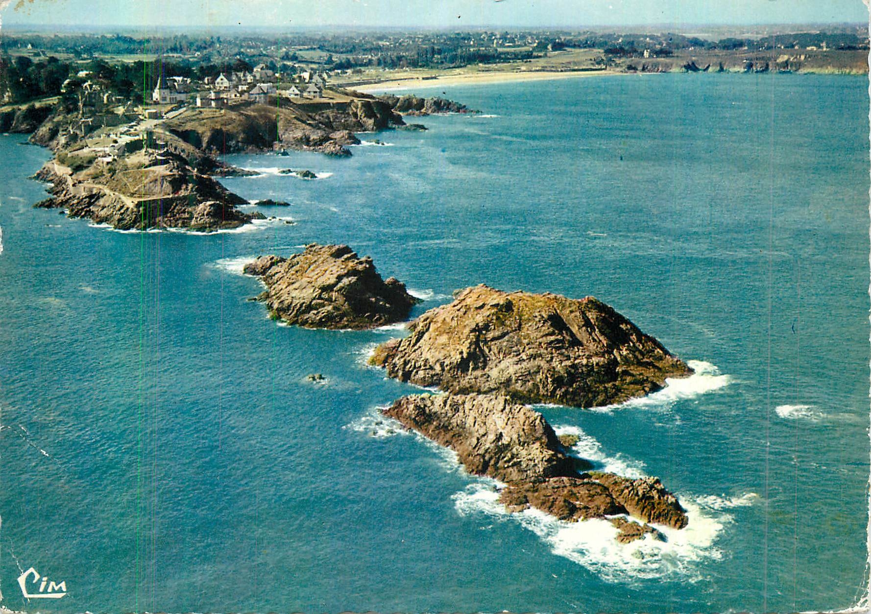 CPM St Lunaire (I et V) Vue Aerienne La Pointe du Decolle Vers la Plage de Longhamp