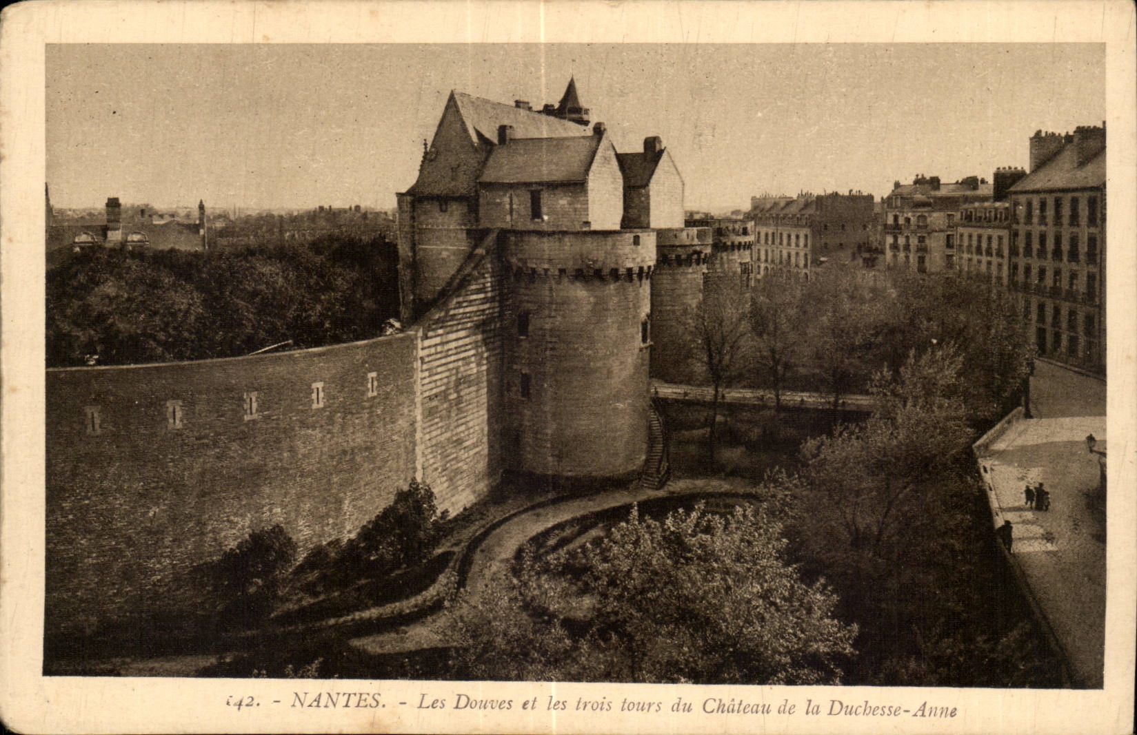 Nantes CPA ditches and three Tours of the castle of the Duchess Anne