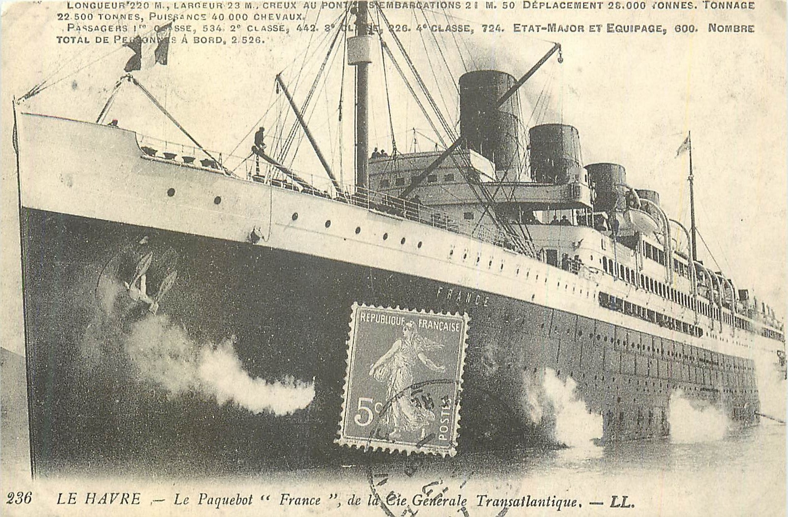 REPRO Le Havre le Paquebot France Bateau