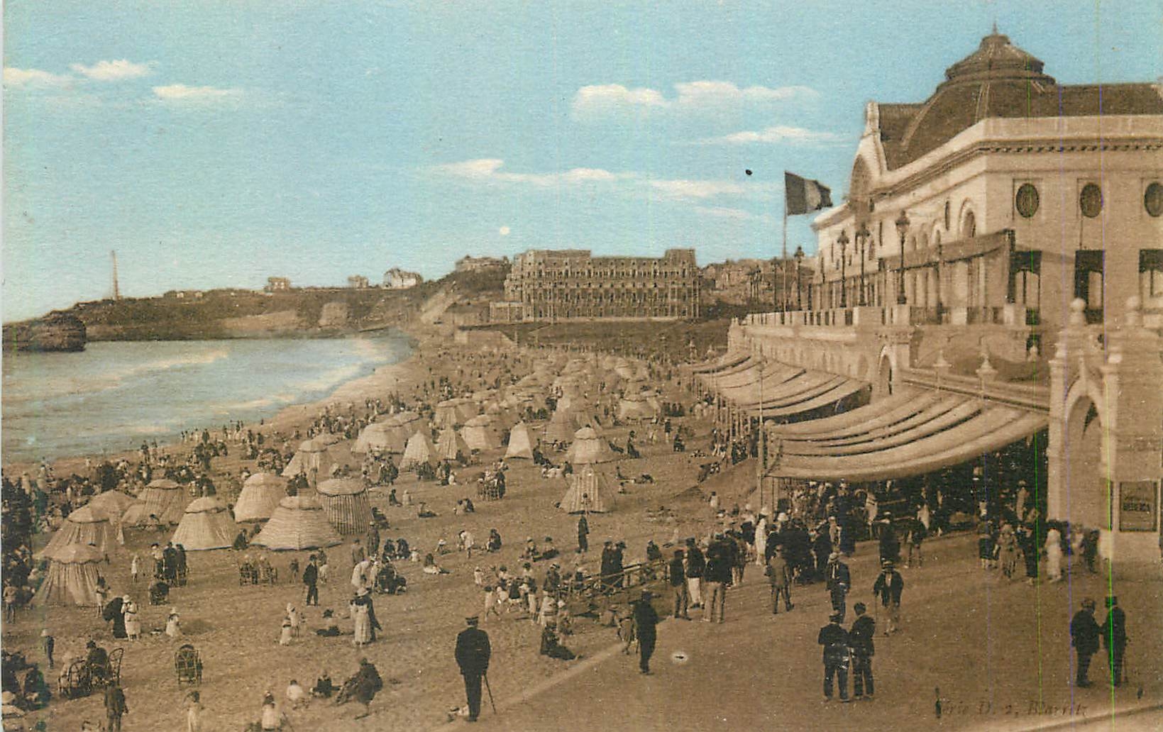 CPA Biarritz la Grande Plage et le Casino Municipal