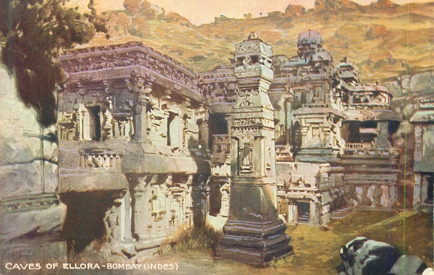 CPA Caves of Ellora Bombay (Indes)