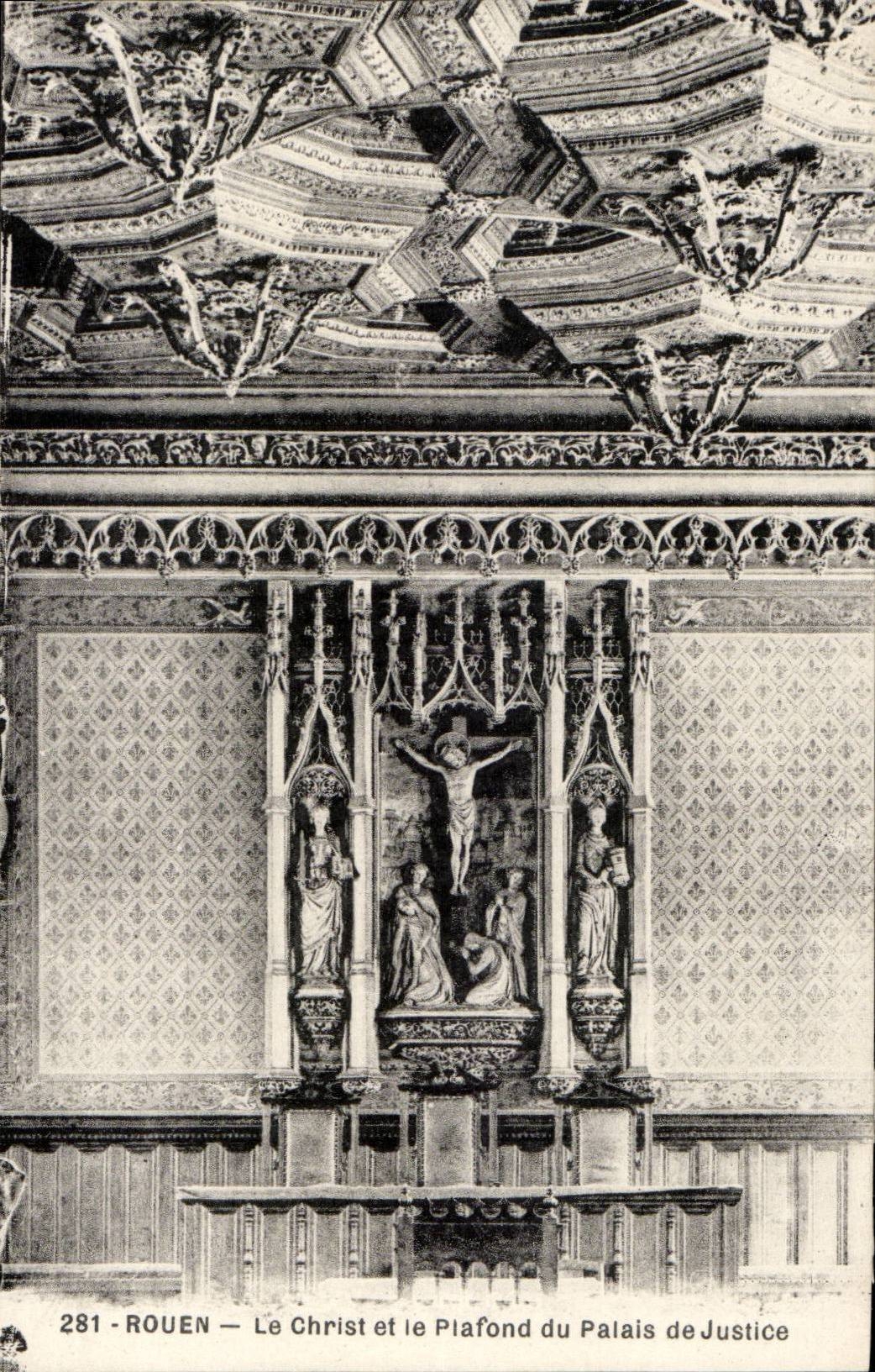 Rouen - the Christ and the Ceiling of the Law courts - CPA