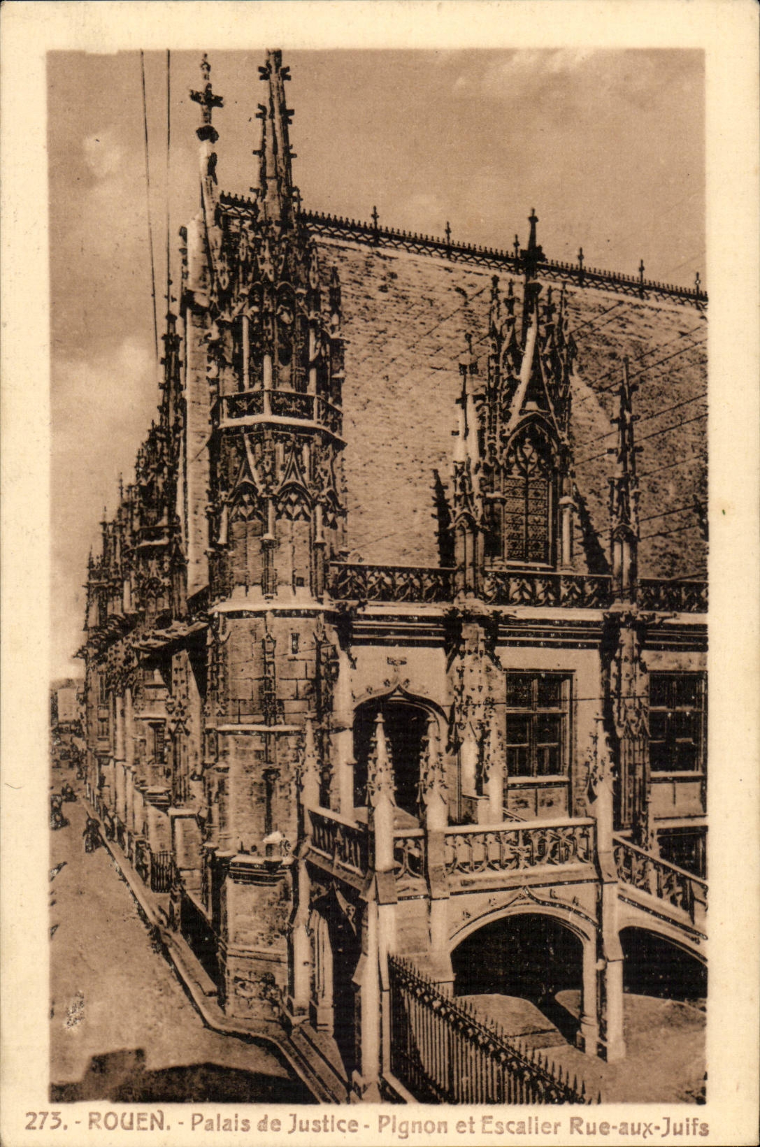 Rouen - law courts Pinion and Staircase Street with the Jews - CPA