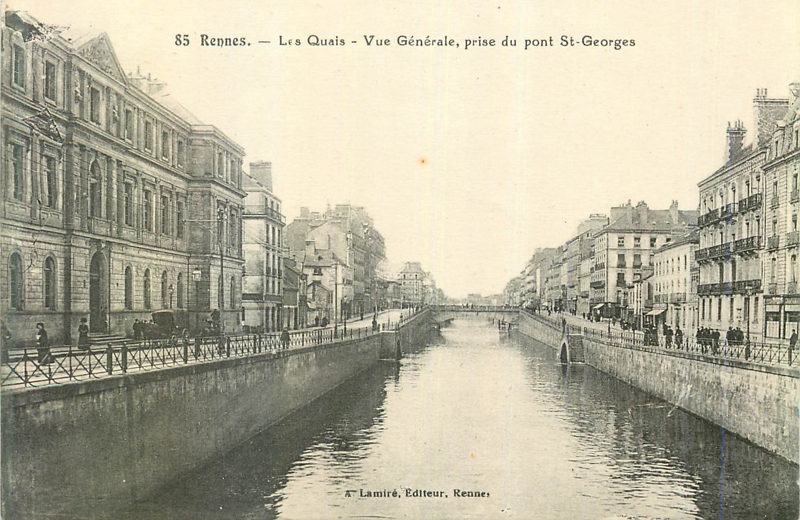 CPA Rennes Les Quais Vue Generale prise du Pont St Georges