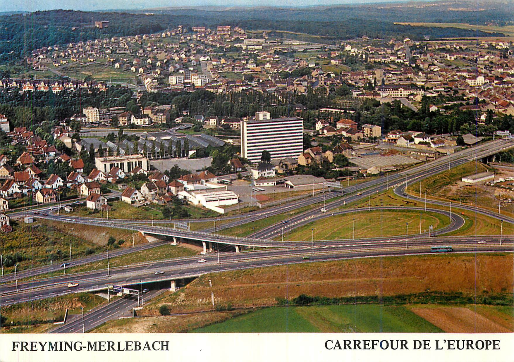 CPM Freyming Merlebach Carrefour de l'Europe Vue Aerienne