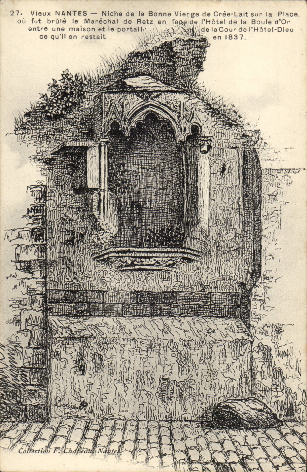 Nantes - Niche of the Good Virgin and Creates Milk on the Place or was flaring the Marshal of Retz - CPA