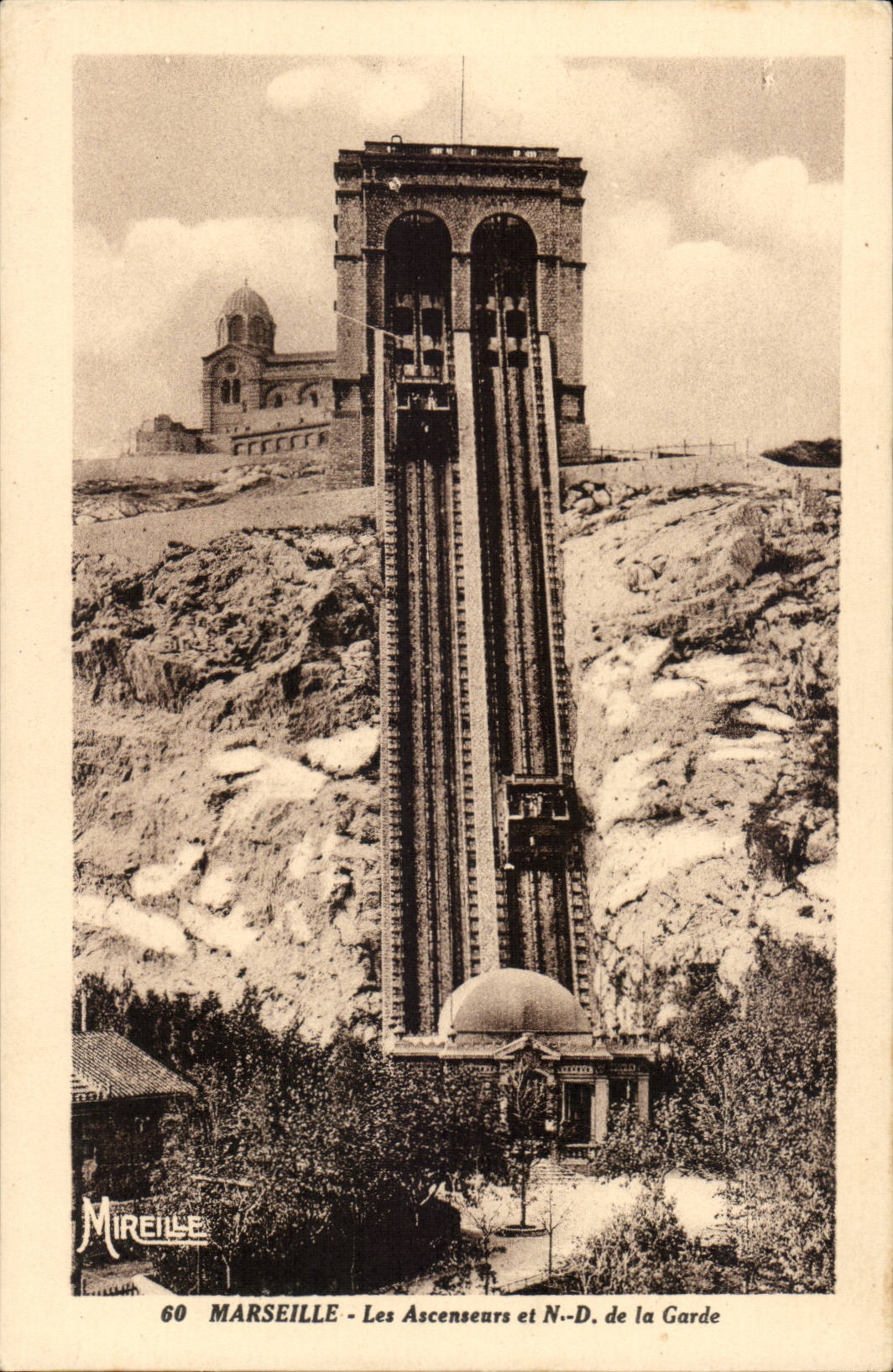 Marseille - Les Ascenseurs - Notre Dame de la Garde CPA