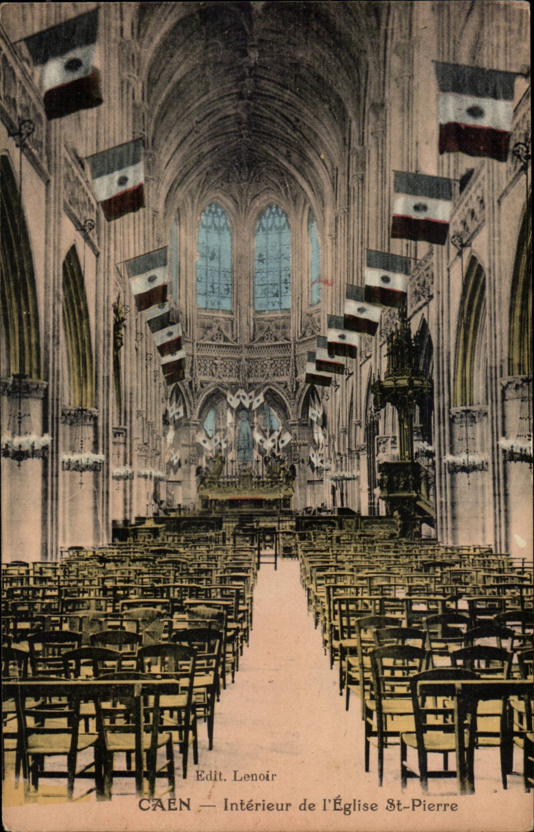 Caen - Interior of the Church St Pierre CPA