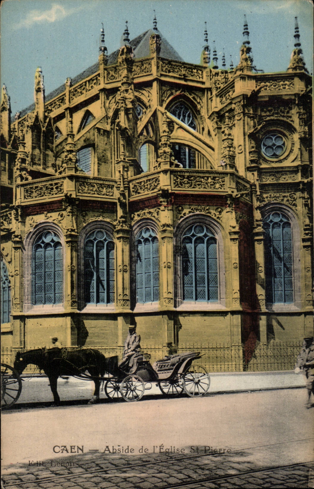 Caen - Apse der Kirche-Str Pierre - Pferd CPA