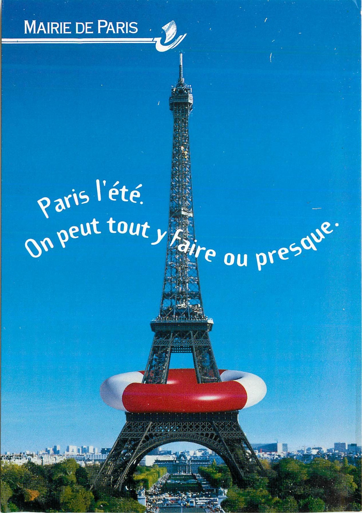 CPM Mairie de Paris Tour Eiffel Paris l'ete