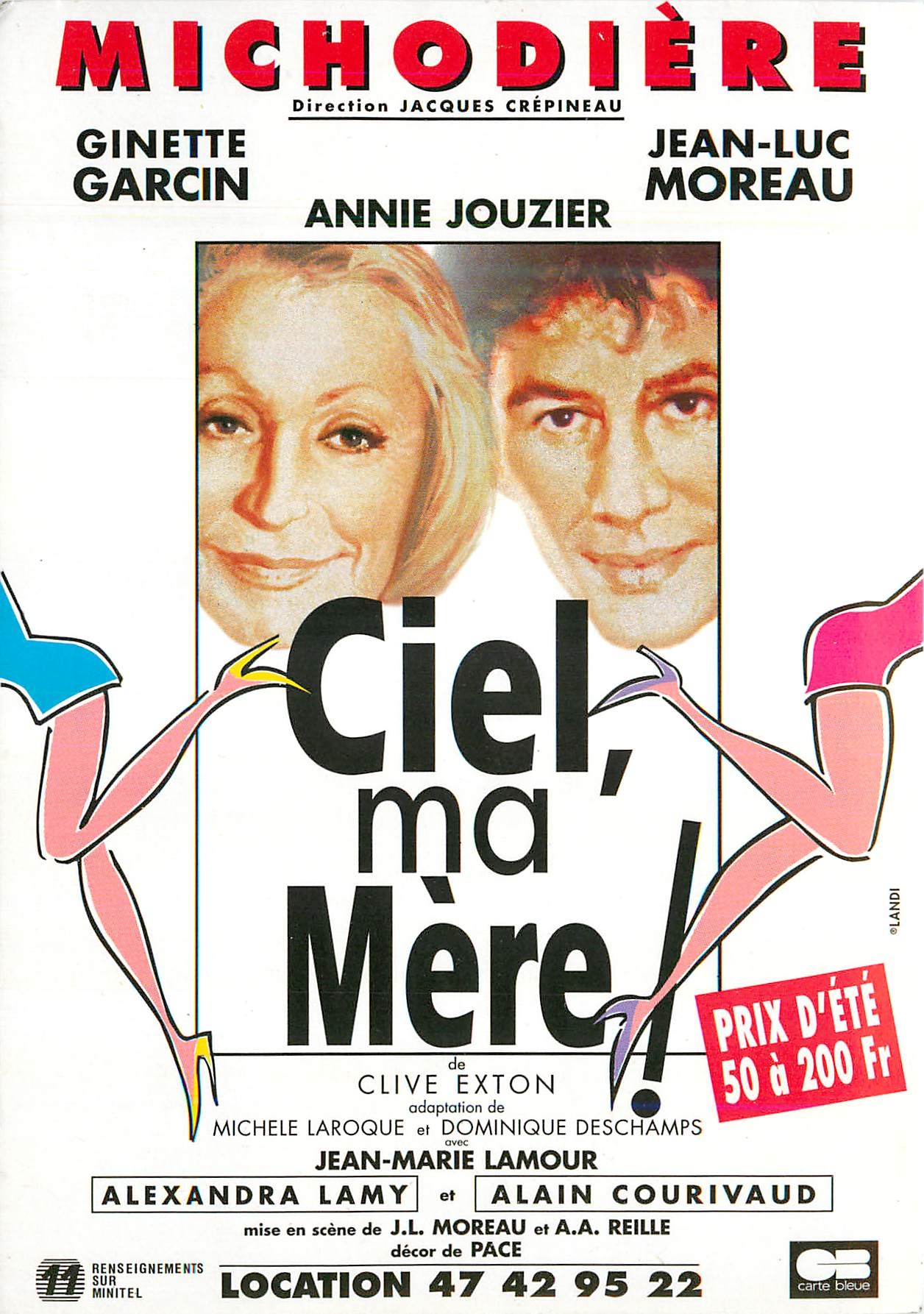 CPM Ciel ma Mere Michodiere Ginette Garcin Jean Luc Moreau Alexandra Lamy Alain Courivaud Theatre